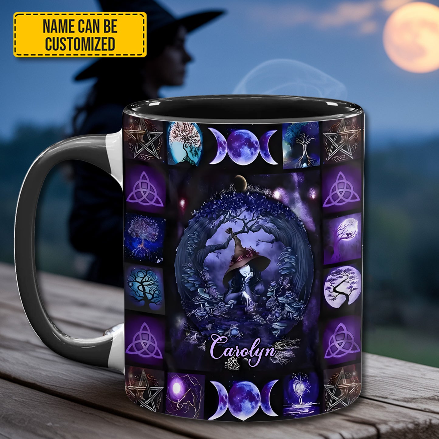 Witch & Moon - Personalized Witch Accent Mug
