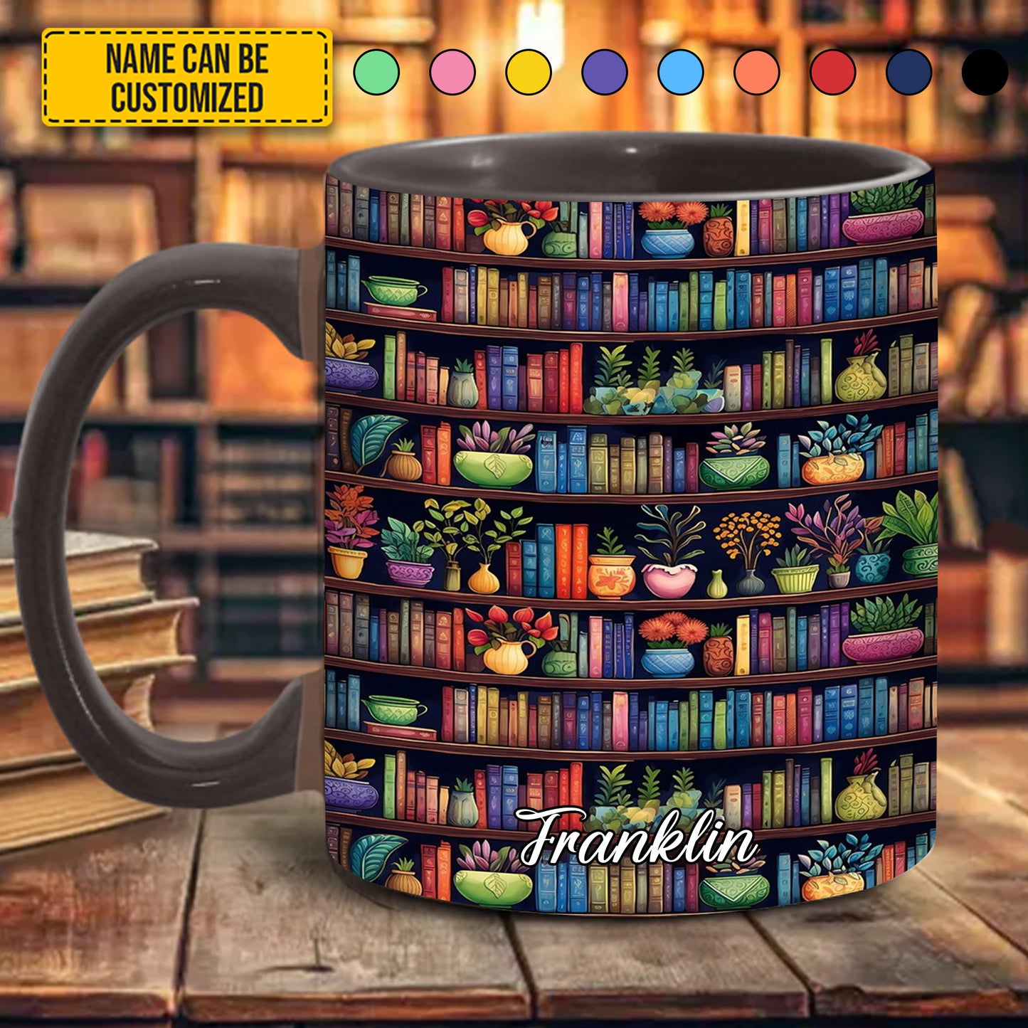 Bookish Floral - Personalized Accent Mug