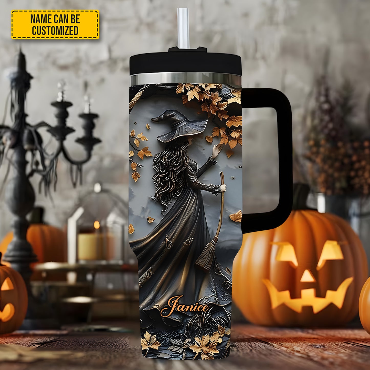 Beautiful Witch - Personalized Tumbler With Handle 40oz