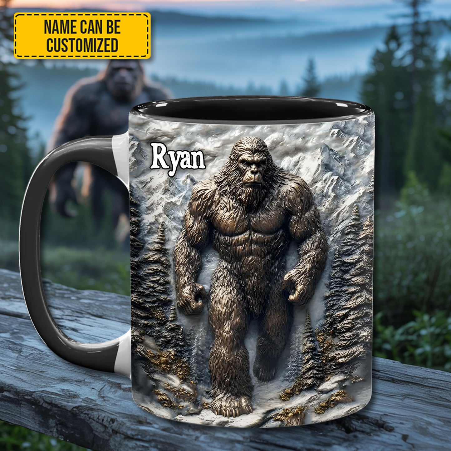 Wilderness Legend - Personalized Bigfoot Accent Mug