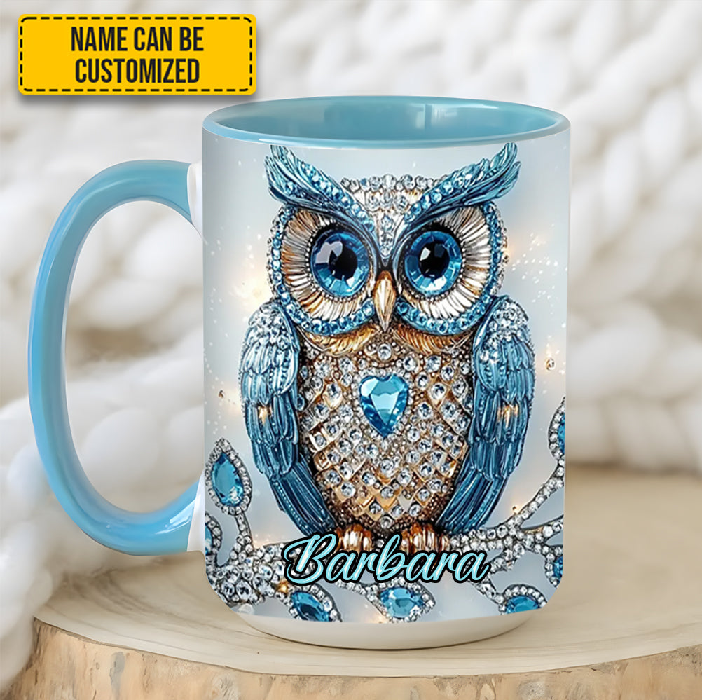 Blue Owl - Personalized Owl Accent Mug