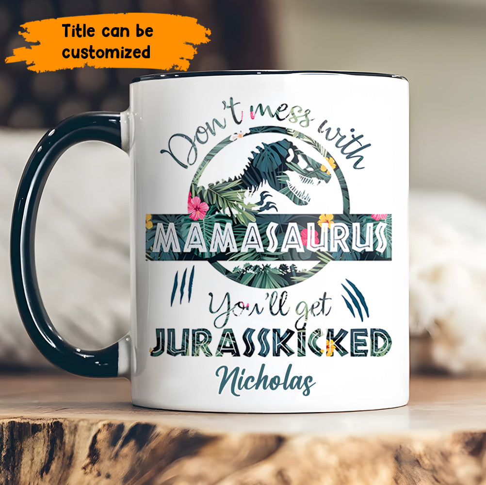 Dinasour Mother's Day - Personalized Accent Mug