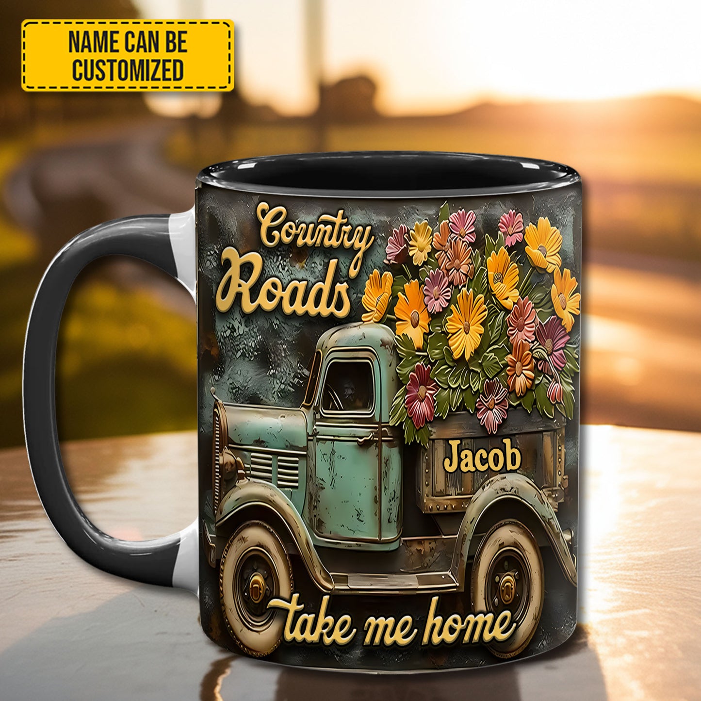 Country Roads Take Me Home - Personalized Truck Accent Mug