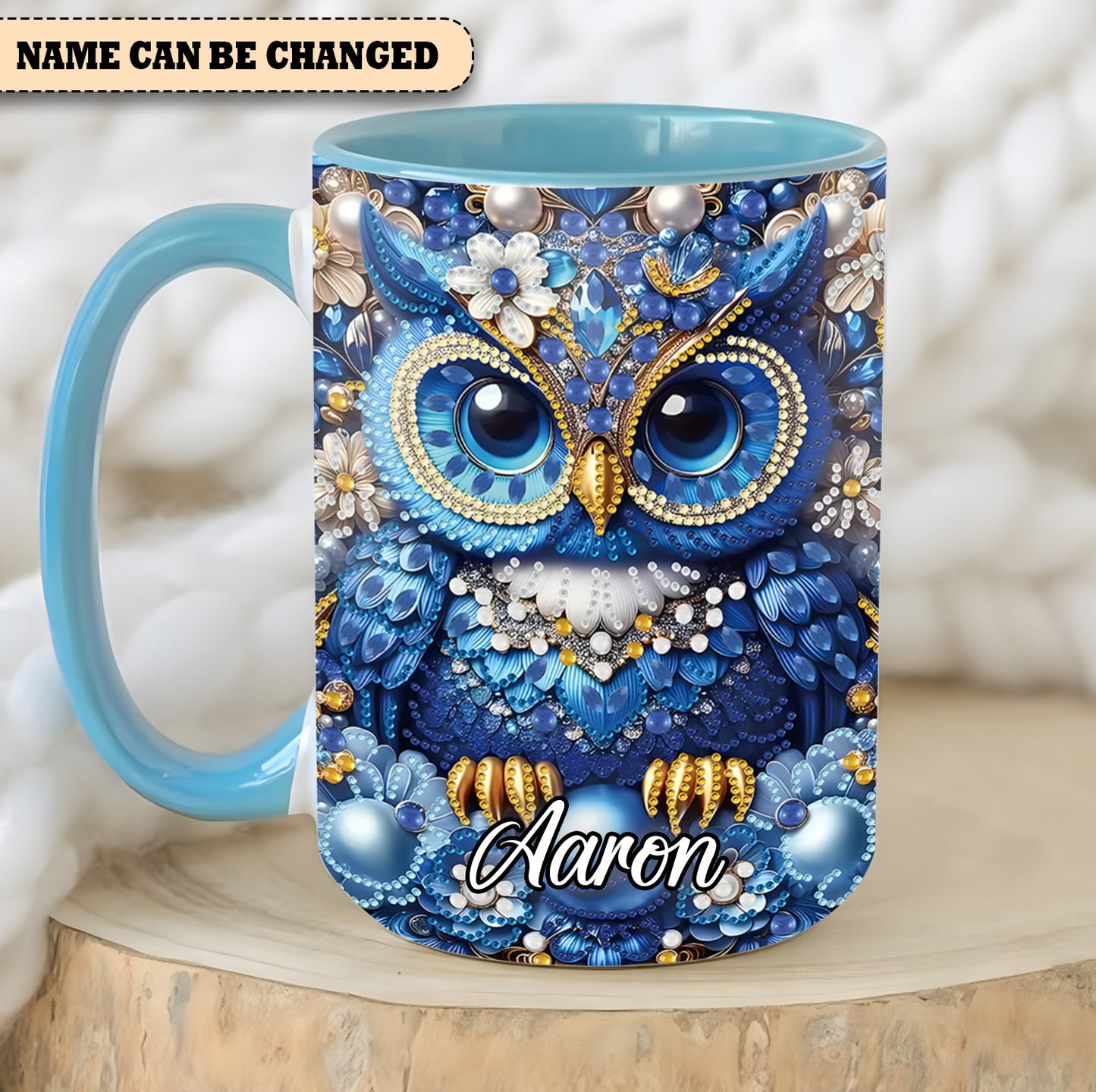 Sparkle Owl - Personalized Owl Accent Mug