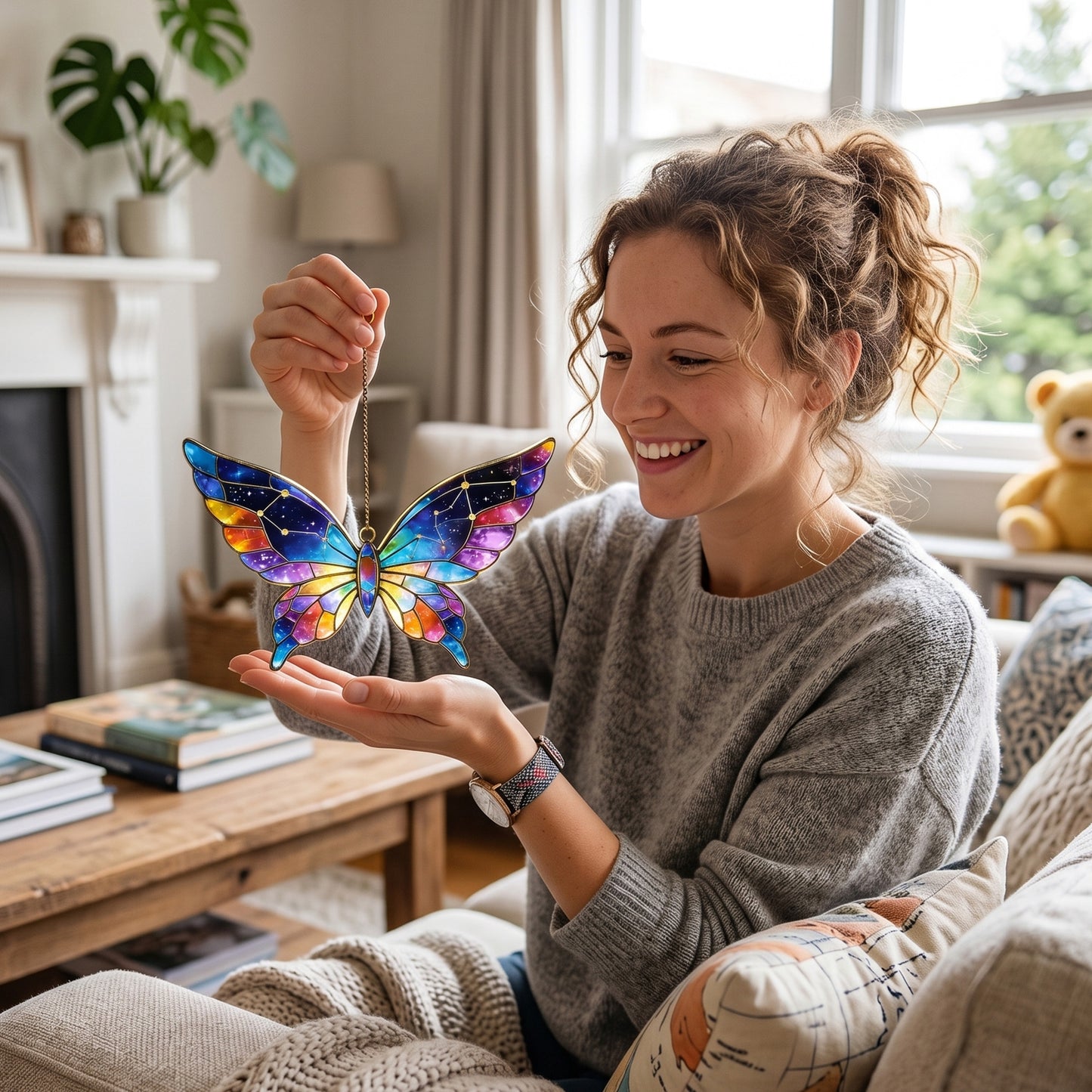 Rainbow Butterfly Window Hanging Suncatcher Acrylic
