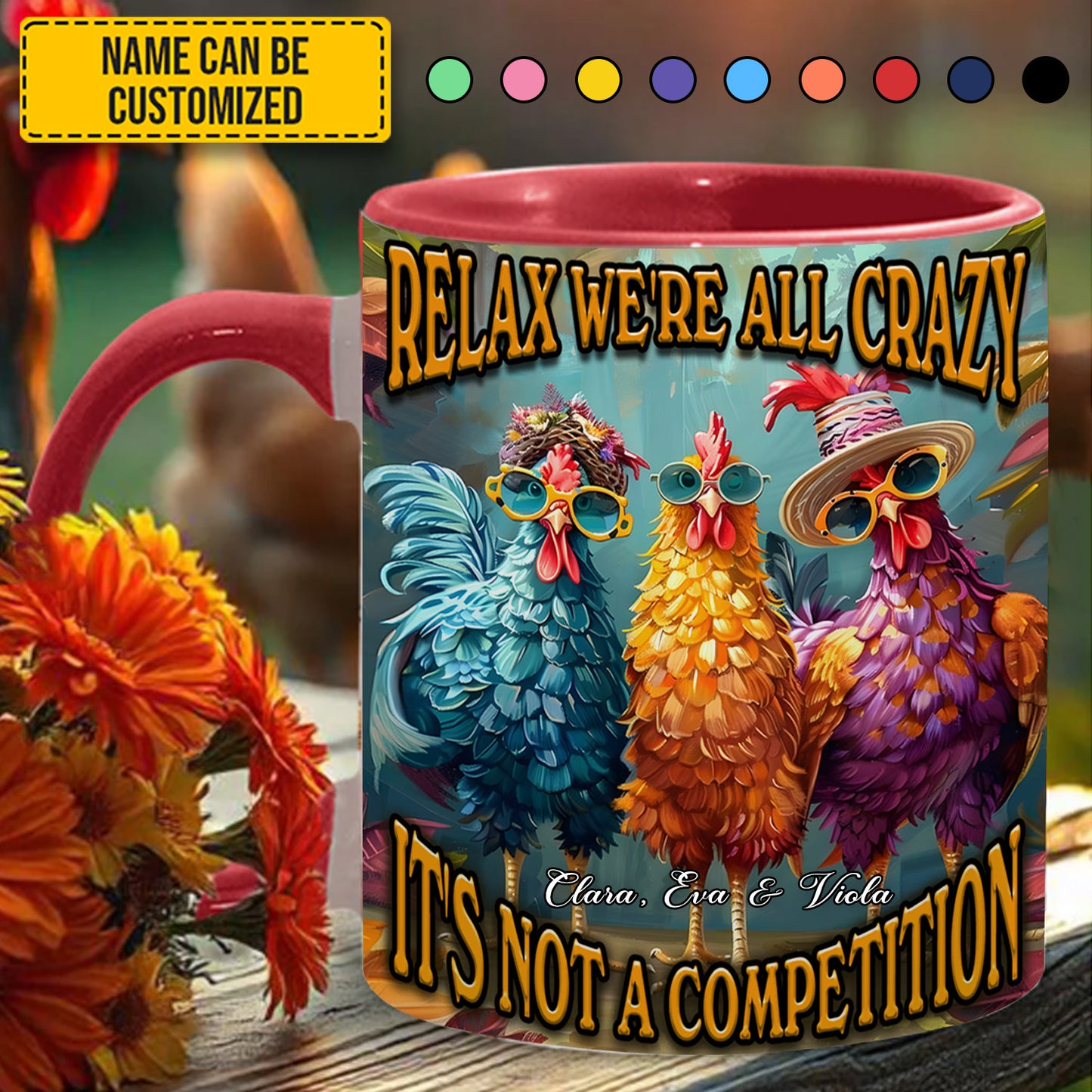 Chicken Accent Mug - Personalized Accent Mug