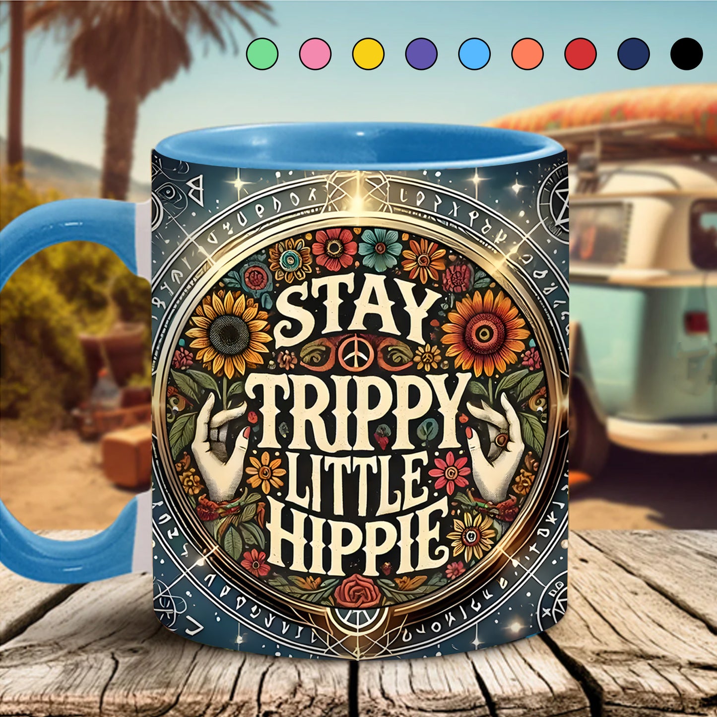 Stay Trippy Little Hippie - Personalized Accent Mug