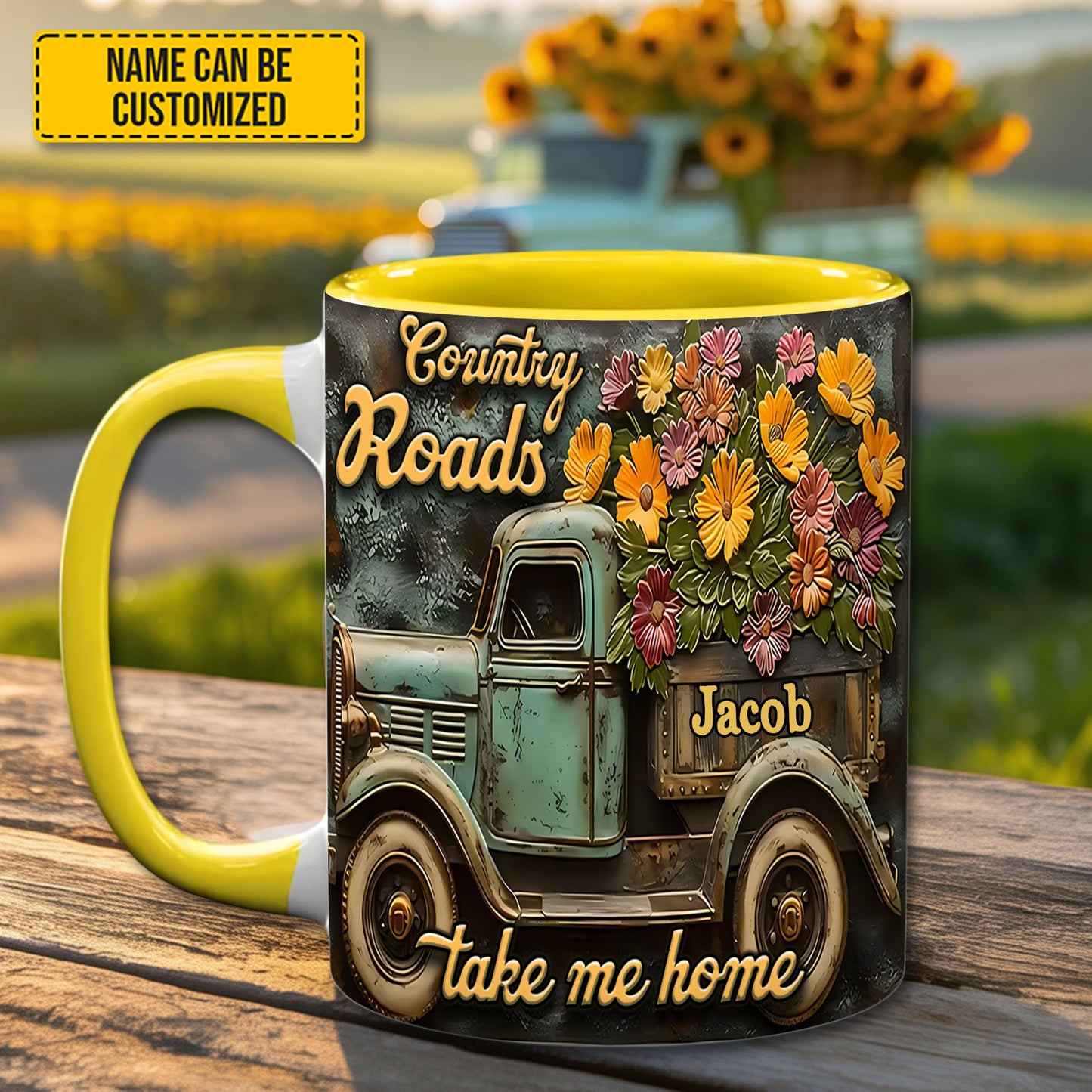 Country Roads Take Me Home - Personalized Truck Accent Mug