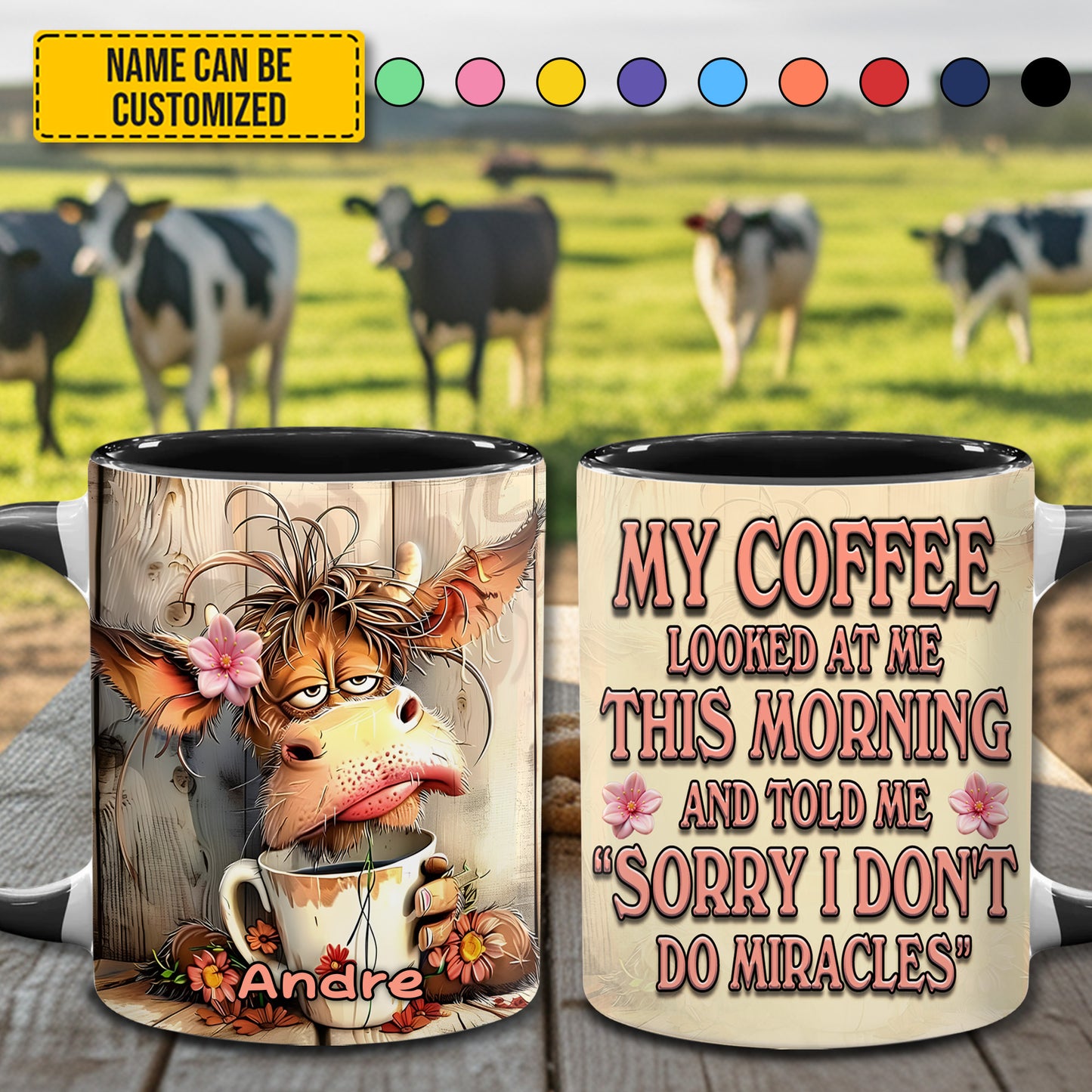 Cow Funny Accent Mug - Personalized Accent Mug