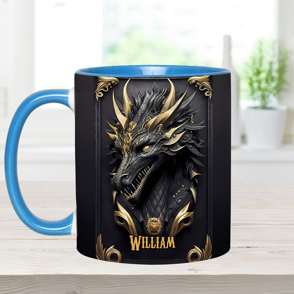 Black Dragon - Personalized Dragon Accent Mug