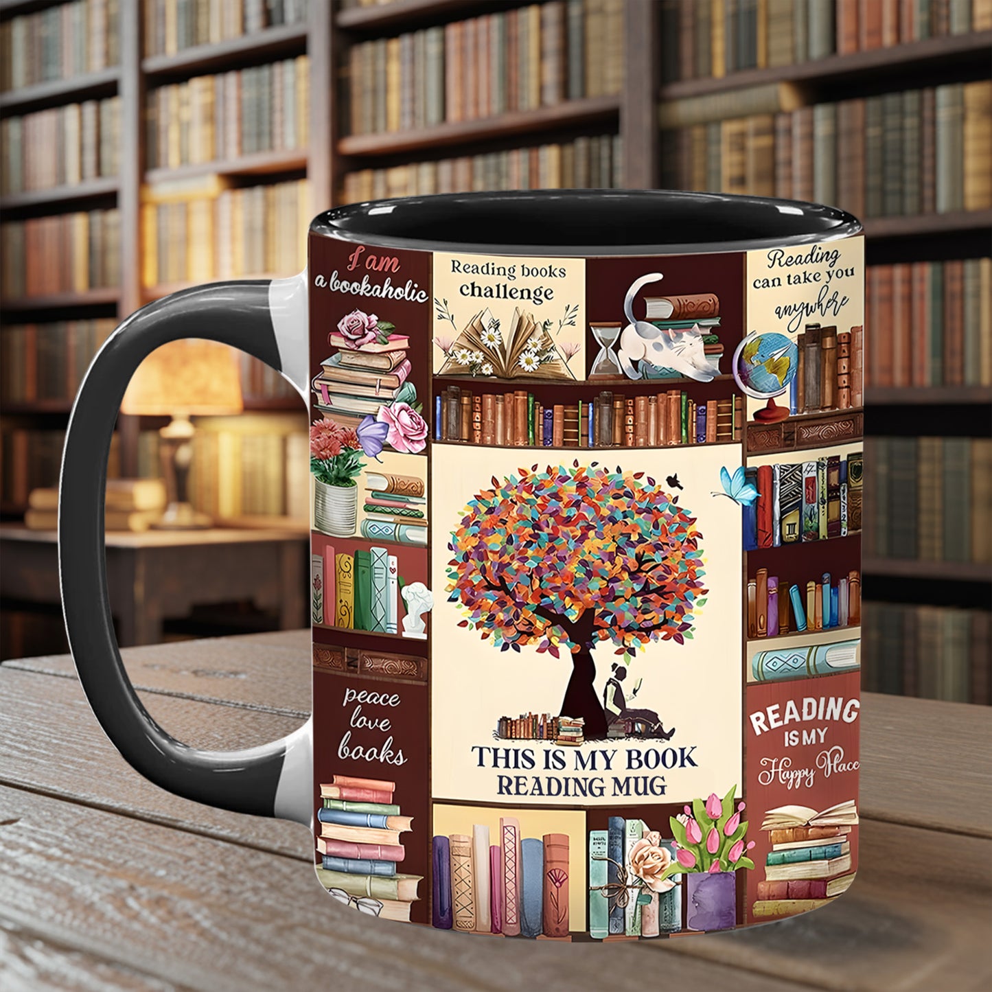 Book Collection Accent Mug