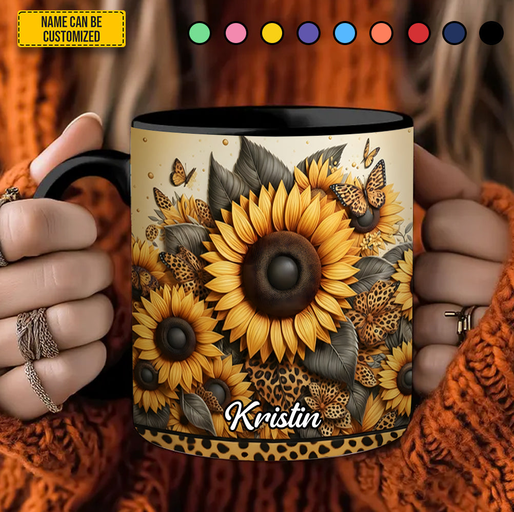 Beautiful Sunflower - Personalized Accent Mug