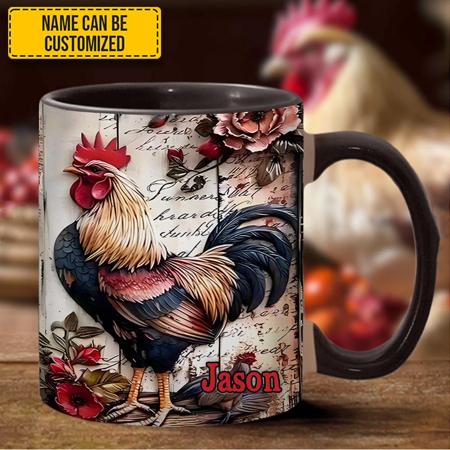 Rooster Farmhouse – Personalized Chicken Accent Mug