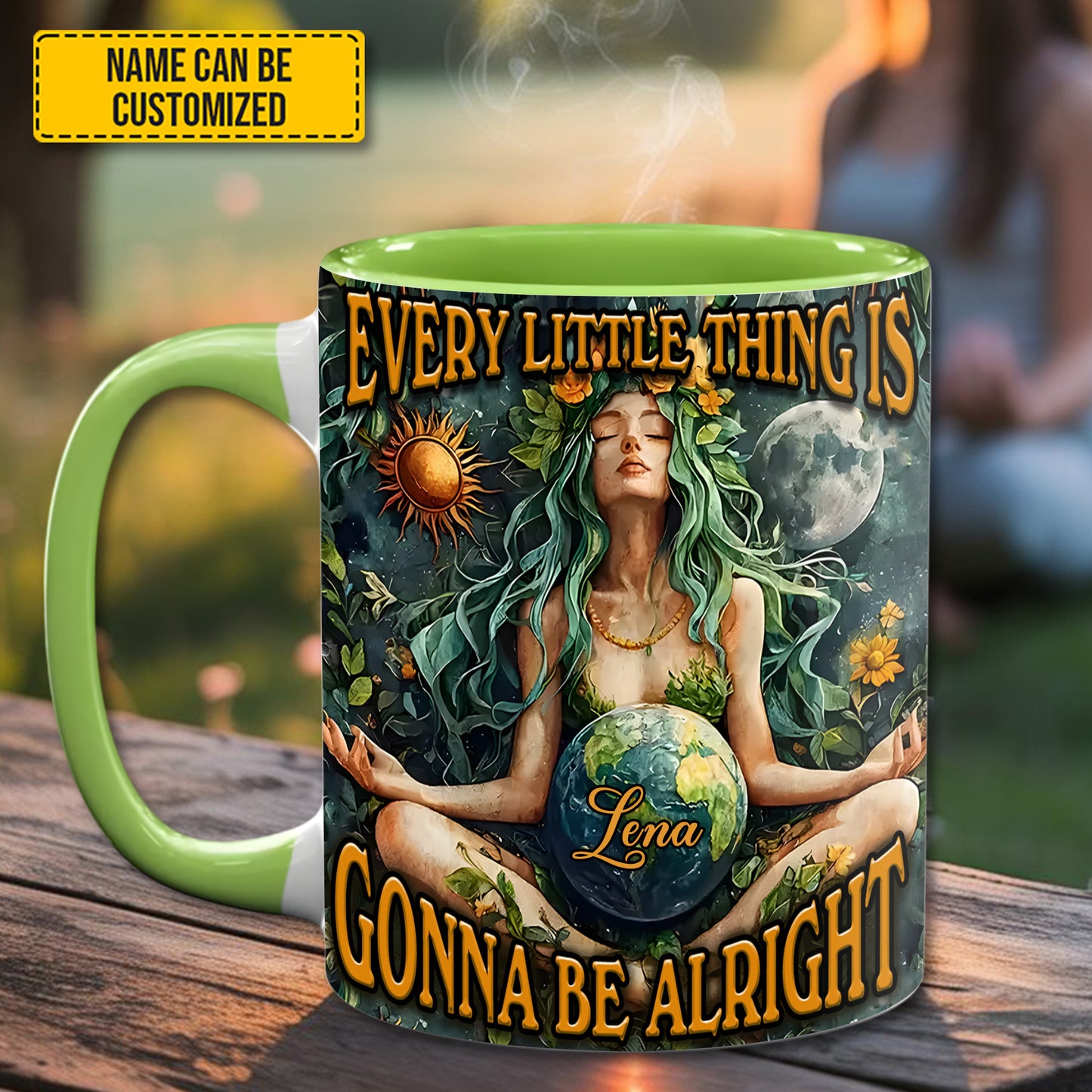 Yoga Hippie Mindfullness - Personalized Accent Mug