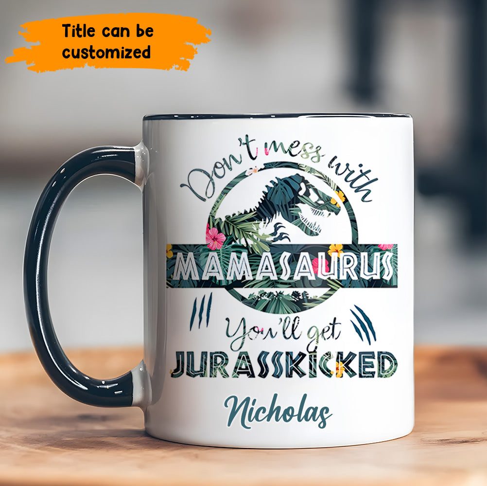 Dinasour Mother's Day - Personalized Accent Mug