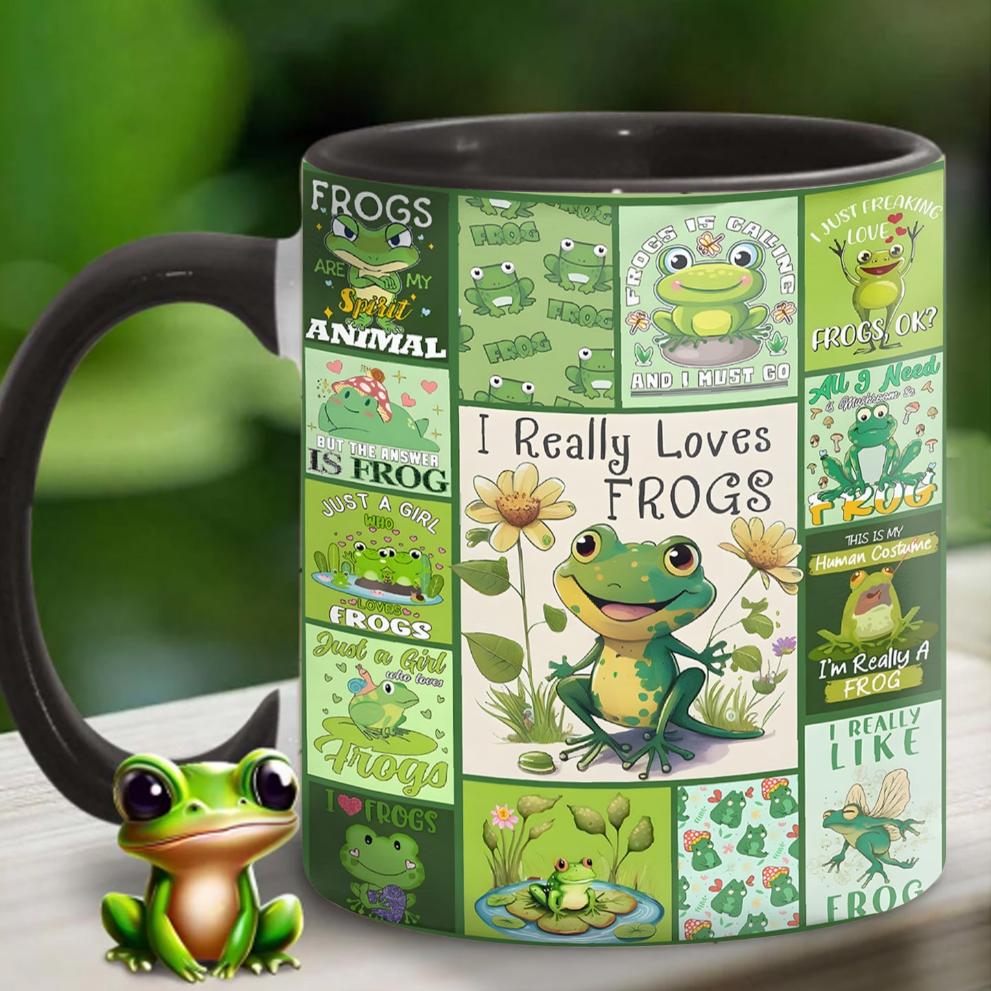 I Really Love Frogs - Cute Frog Accent Mug