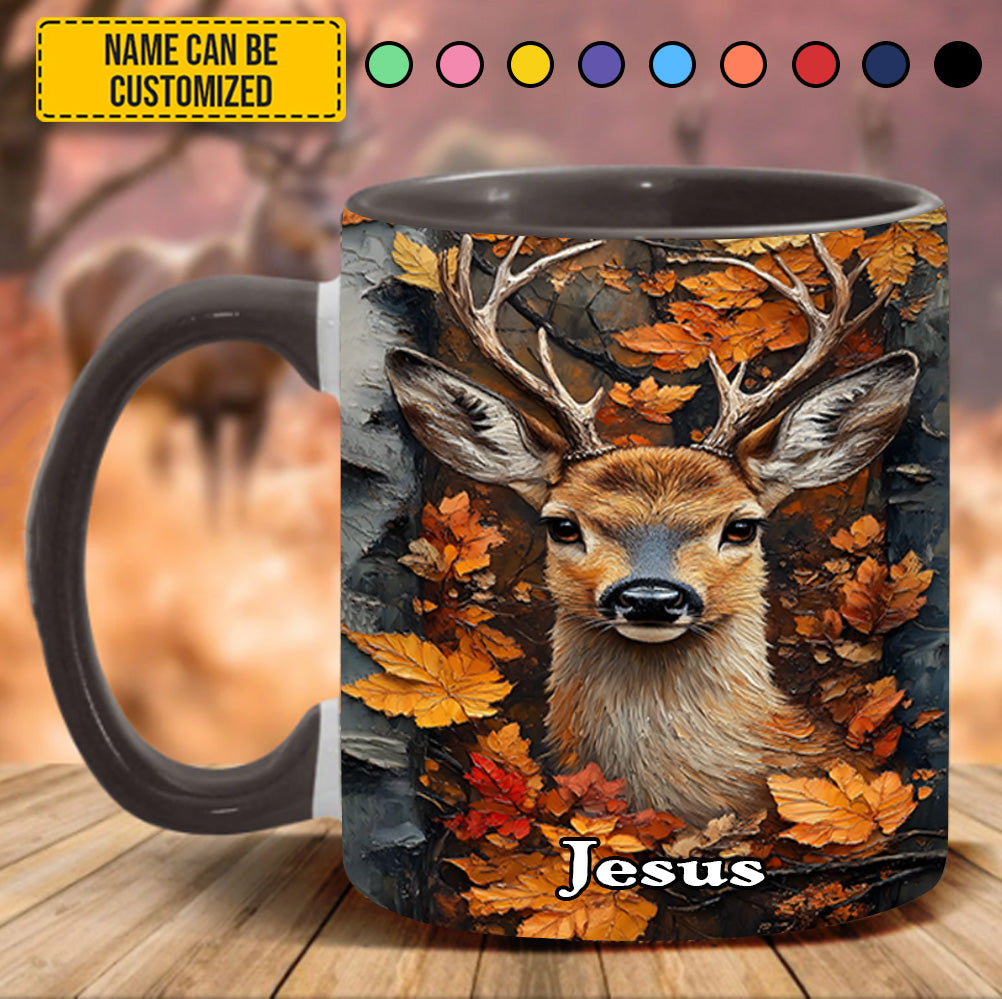 Autumn Stag – Personalized Deer Accent Mug