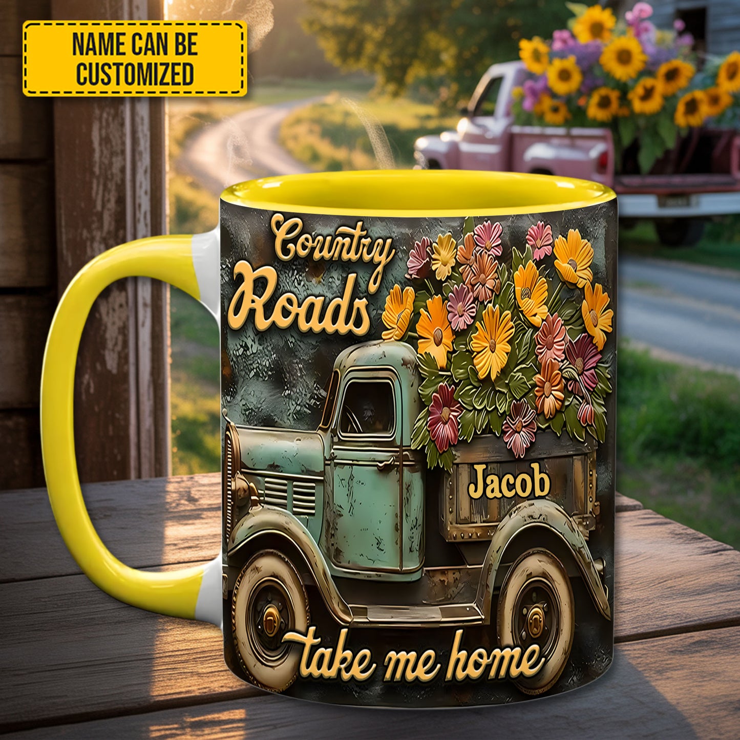 Country Roads Take Me Home - Personalized Truck Accent Mug