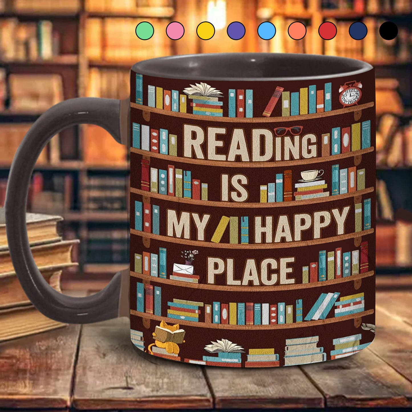 Reading Is My happy Place - Book Accent Mug