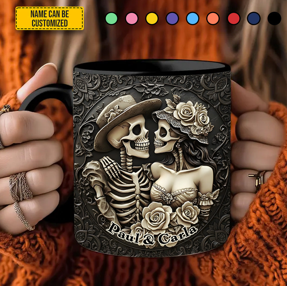 Skull Couple - Personalized Couple Accent Mug