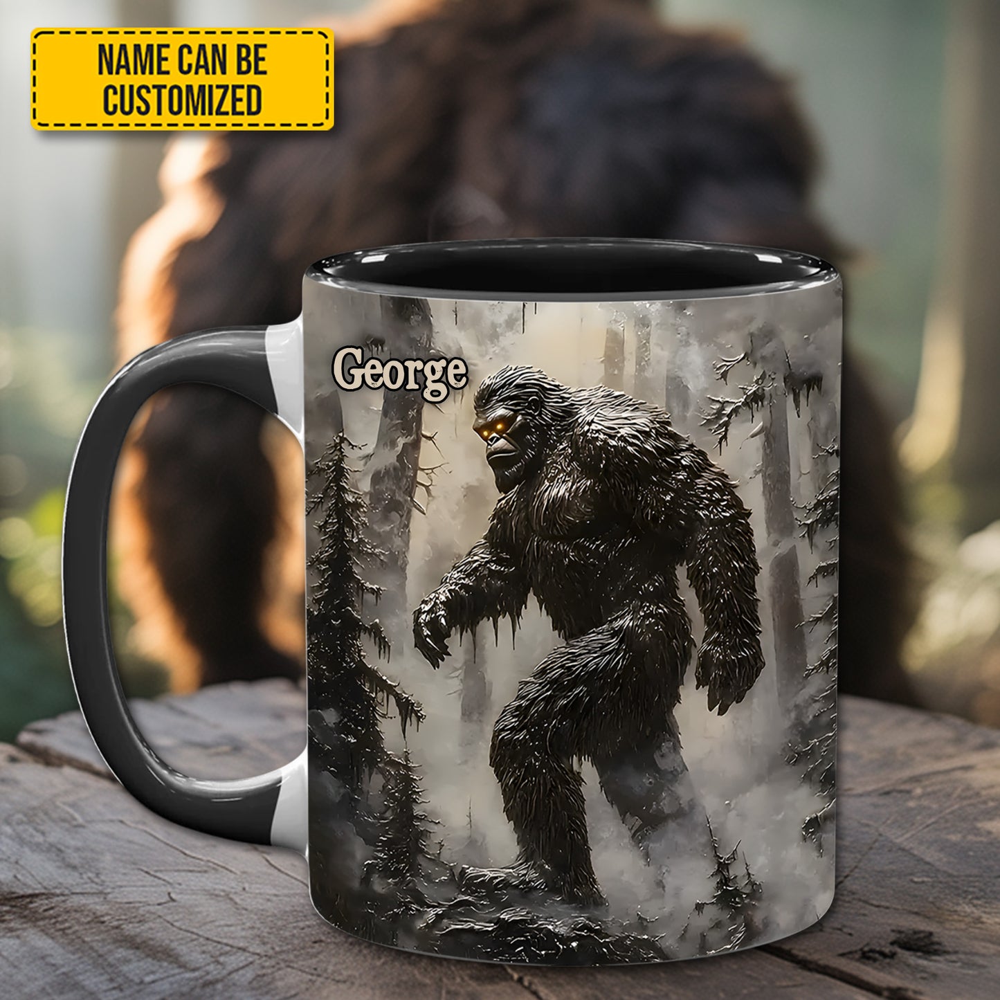 Shadow Stalker – Personalized Bigfoot Accent Mug