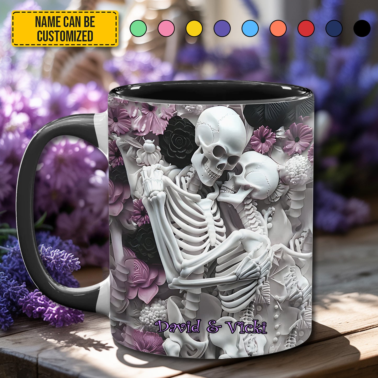 Skull Couple - Personalized Skull Accent Mug