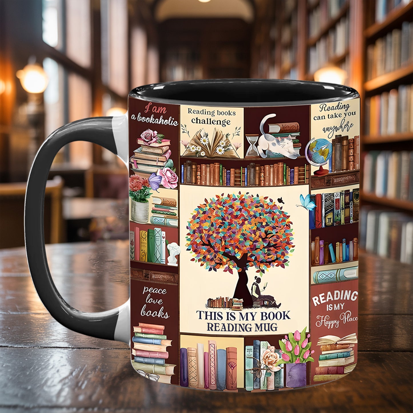 Book Collection Accent Mug