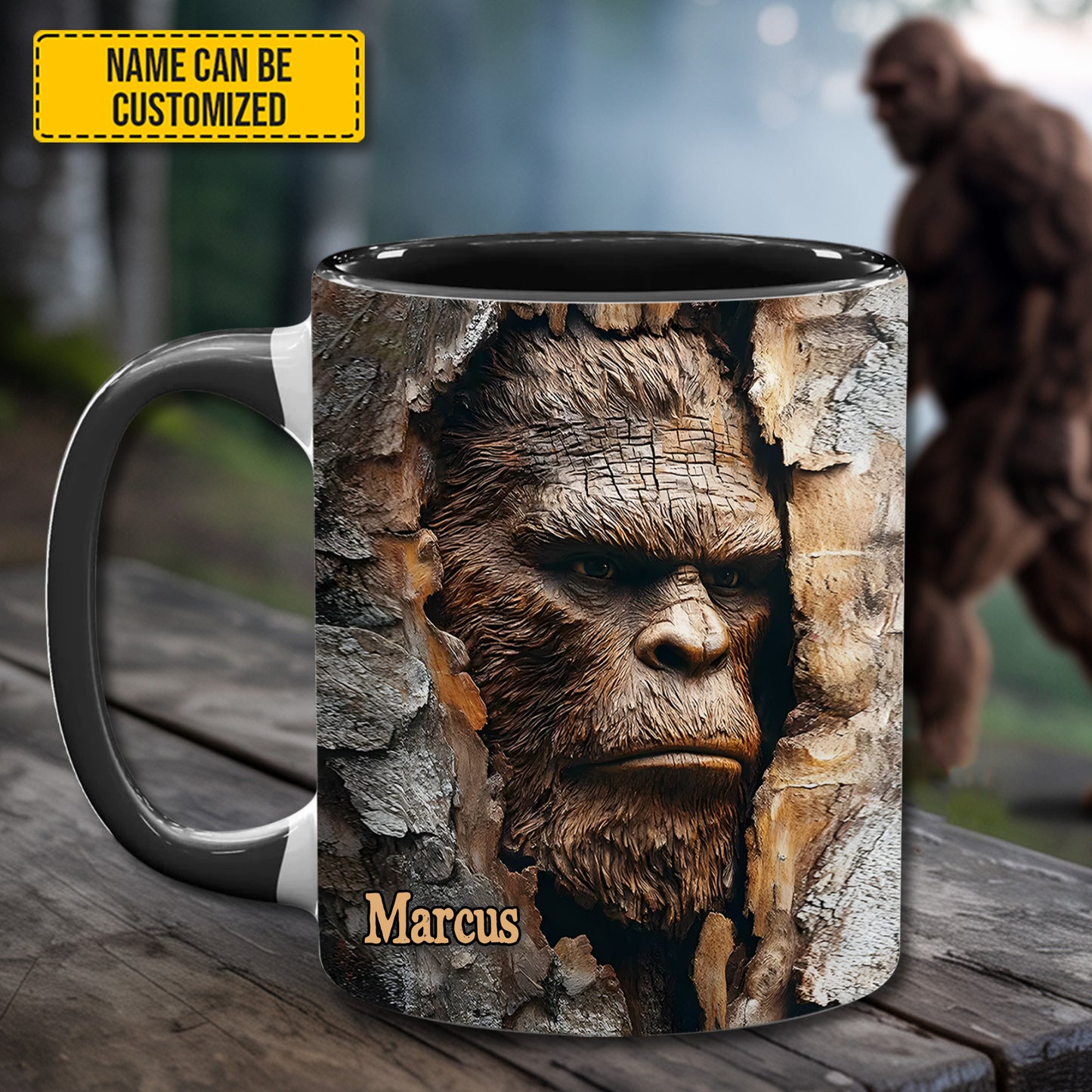 The Hider – Personalized Bigfoot Accent Mug