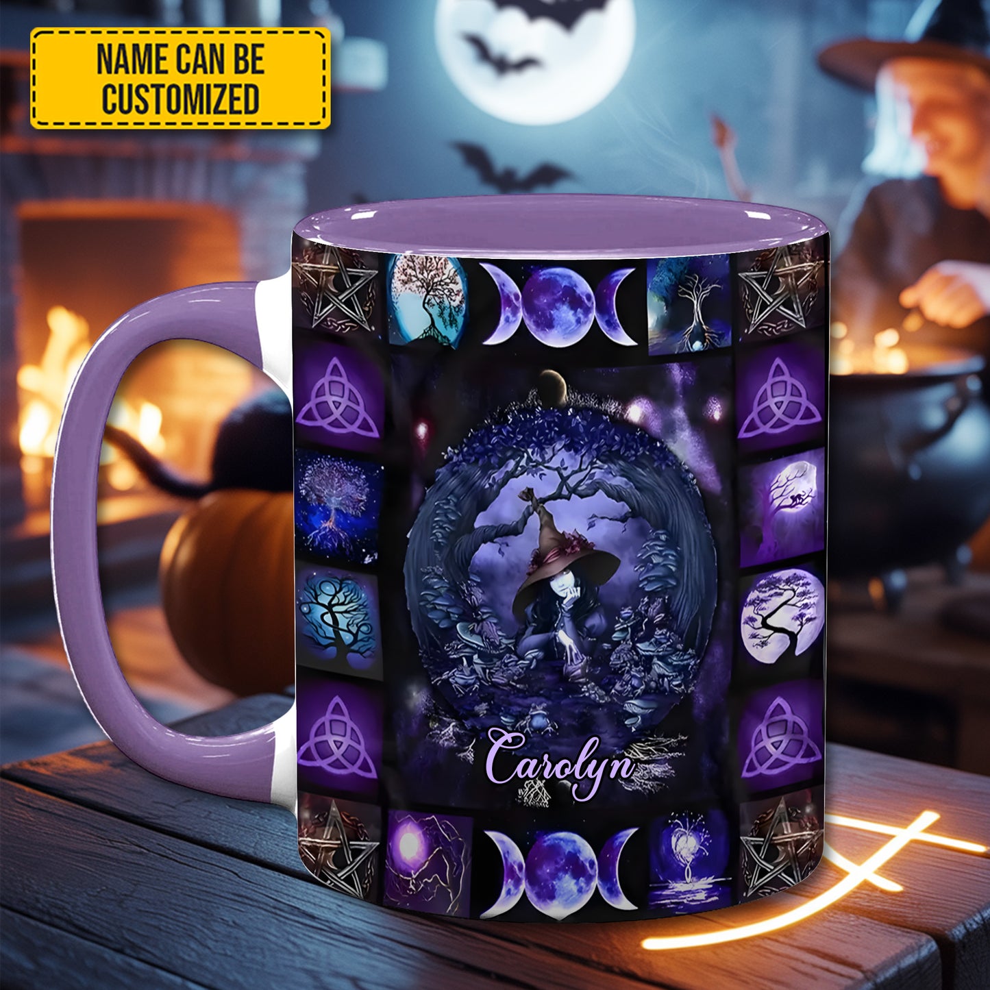 Witch & Moon - Personalized Witch Accent Mug