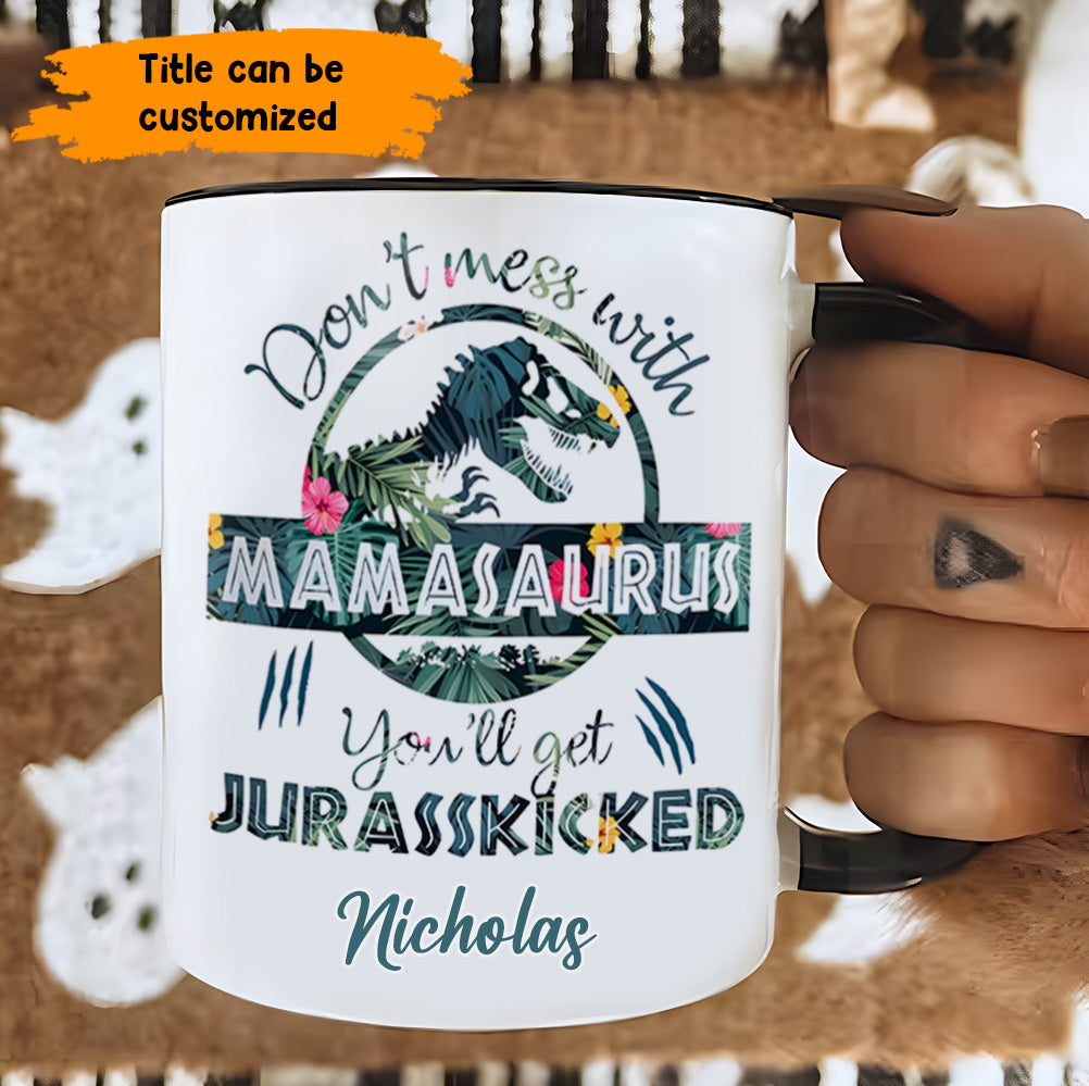 Dinasour Mother's Day - Personalized Accent Mug
