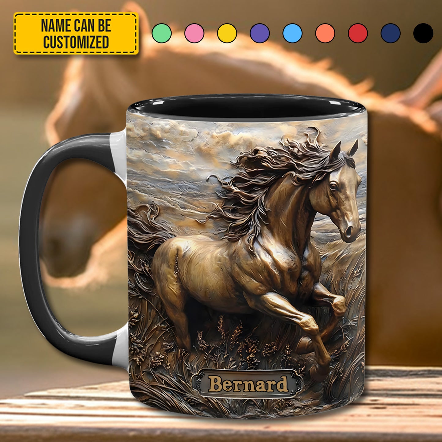 Rustic Horse - Personalized Horse Accent Mug