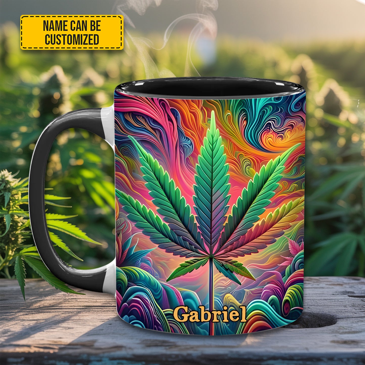 Personalized Colorful Weed Accent Mug