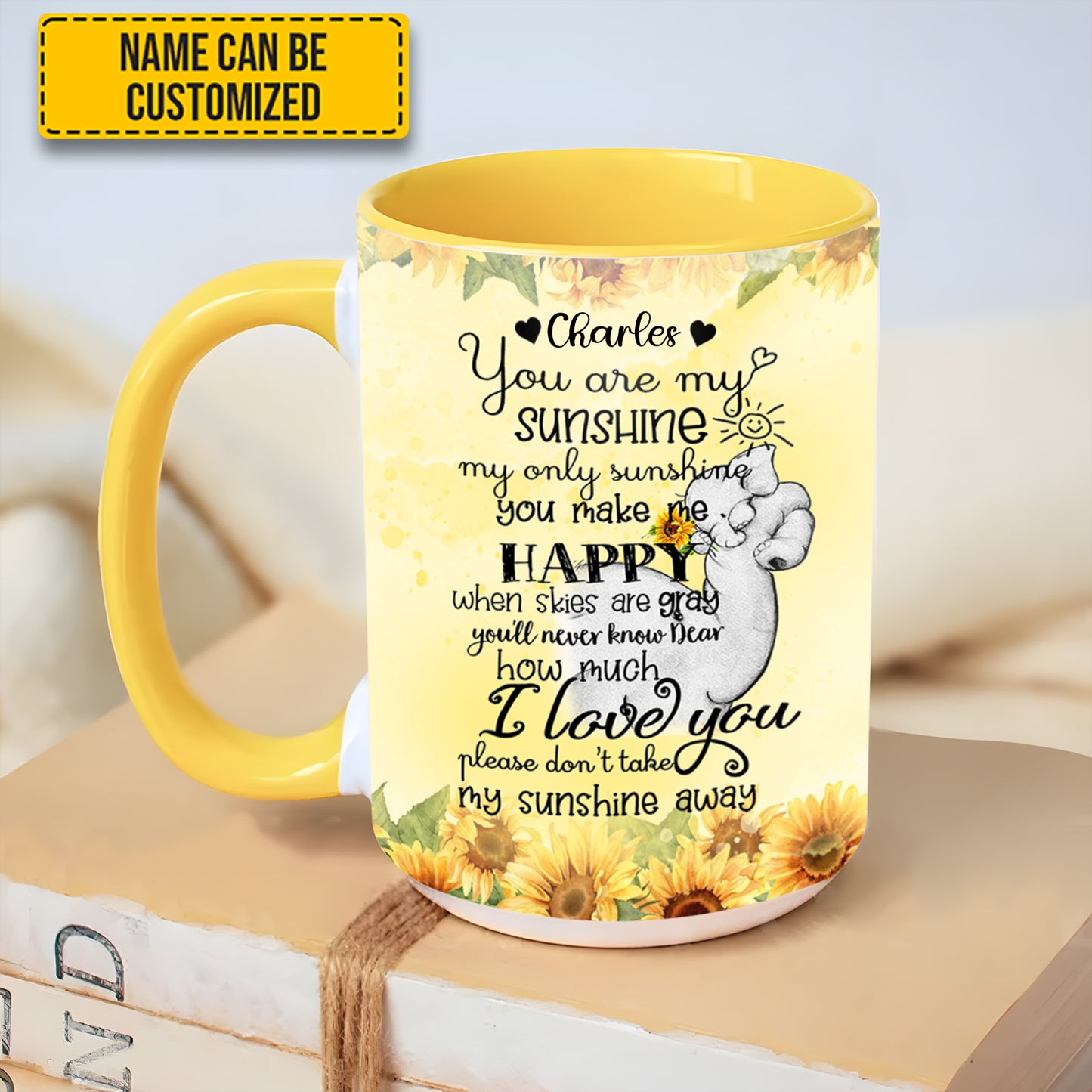 You're My Sunshine Elephant - Personalized Accent Mug