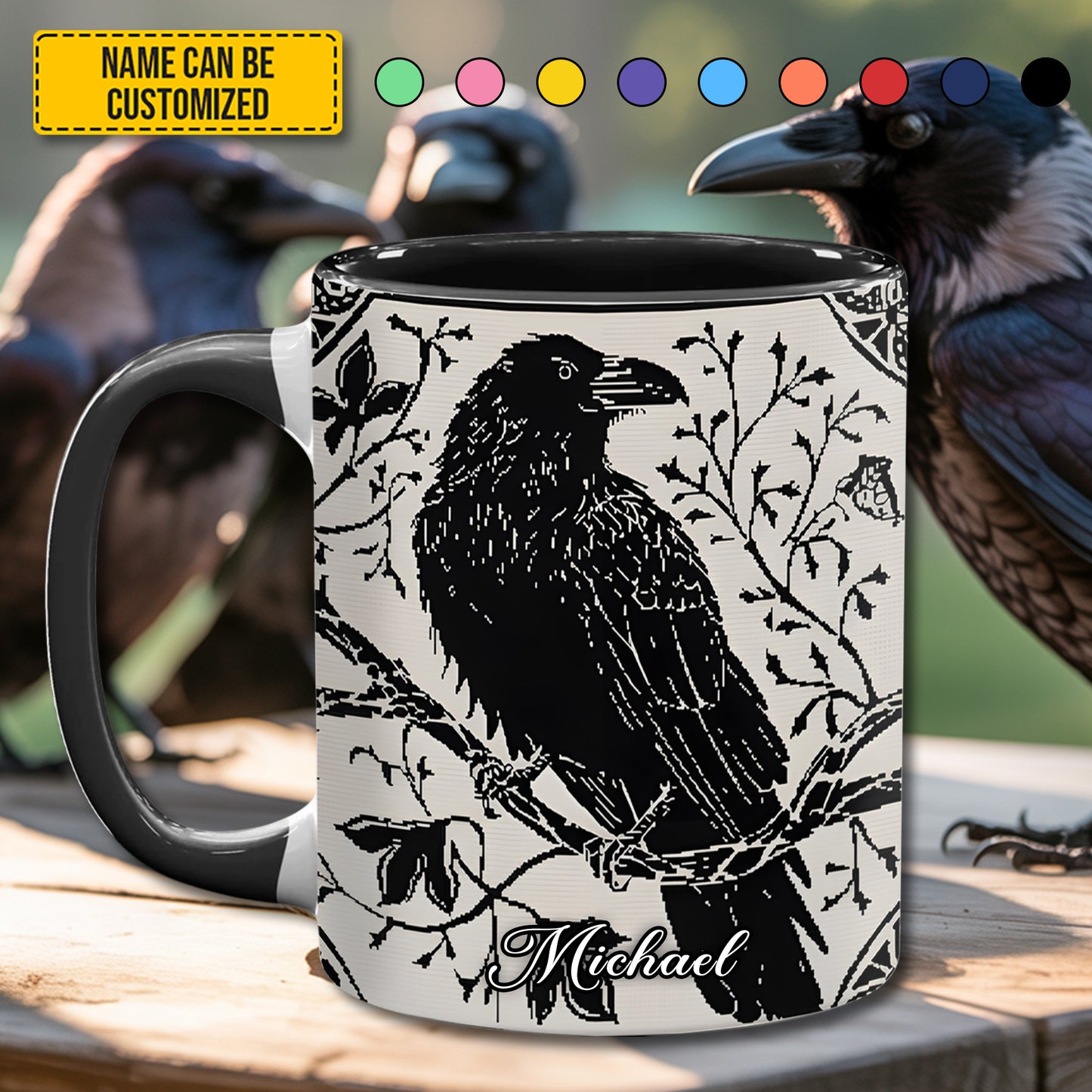 Raven Whisper - Personalized Accent Mug