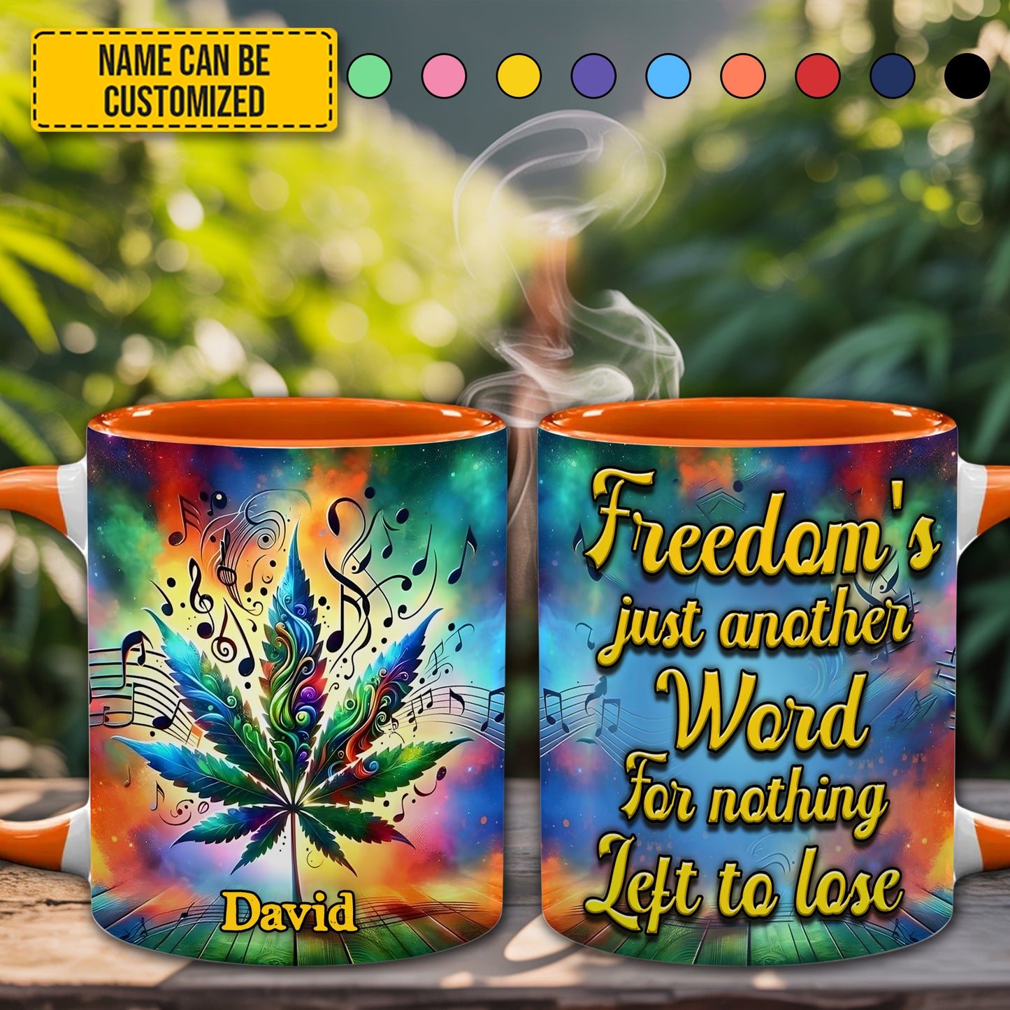 Freedom's Just Another Word - Personalized Weed Accent Mug
