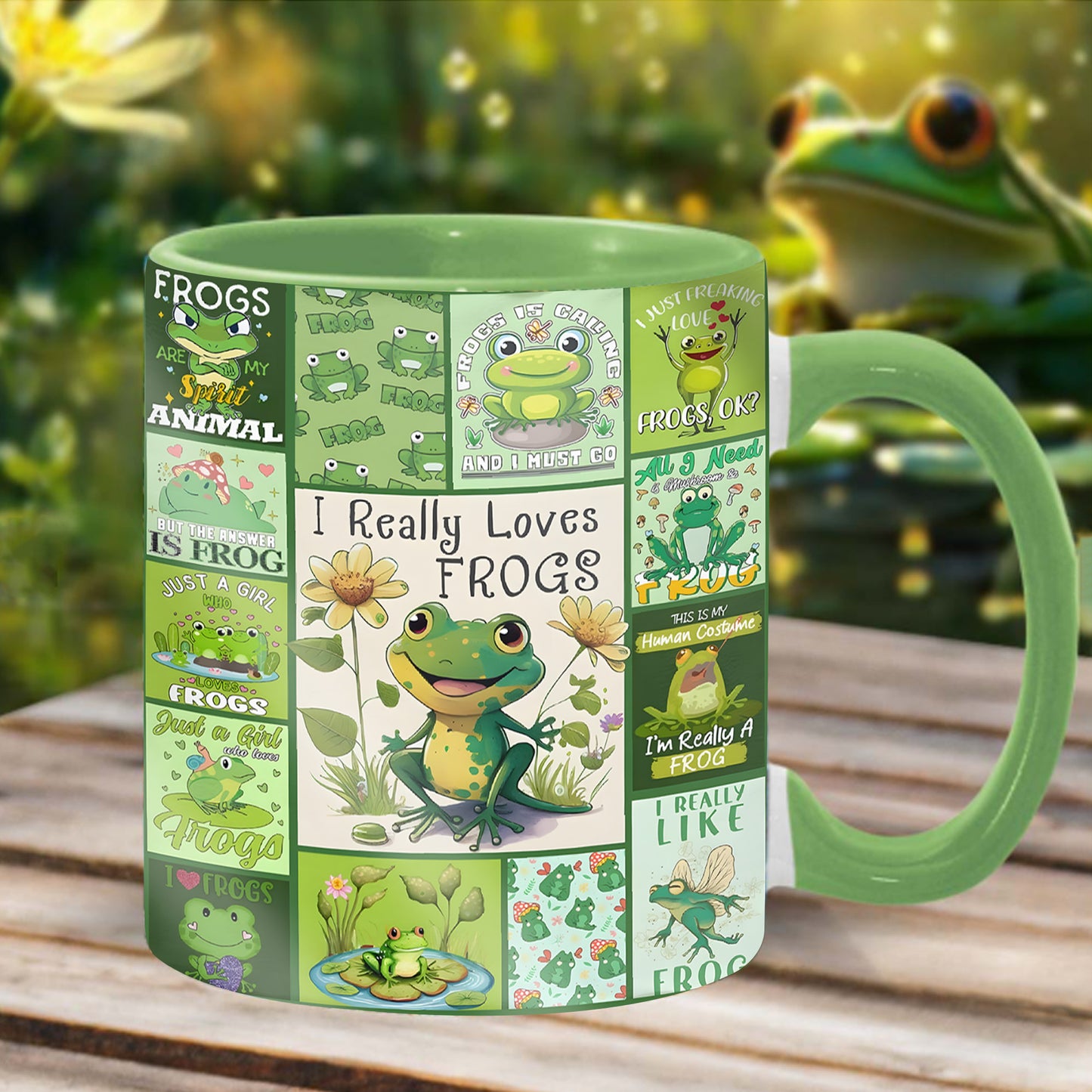 I Really Love Frogs - Cute Frog Accent Mug