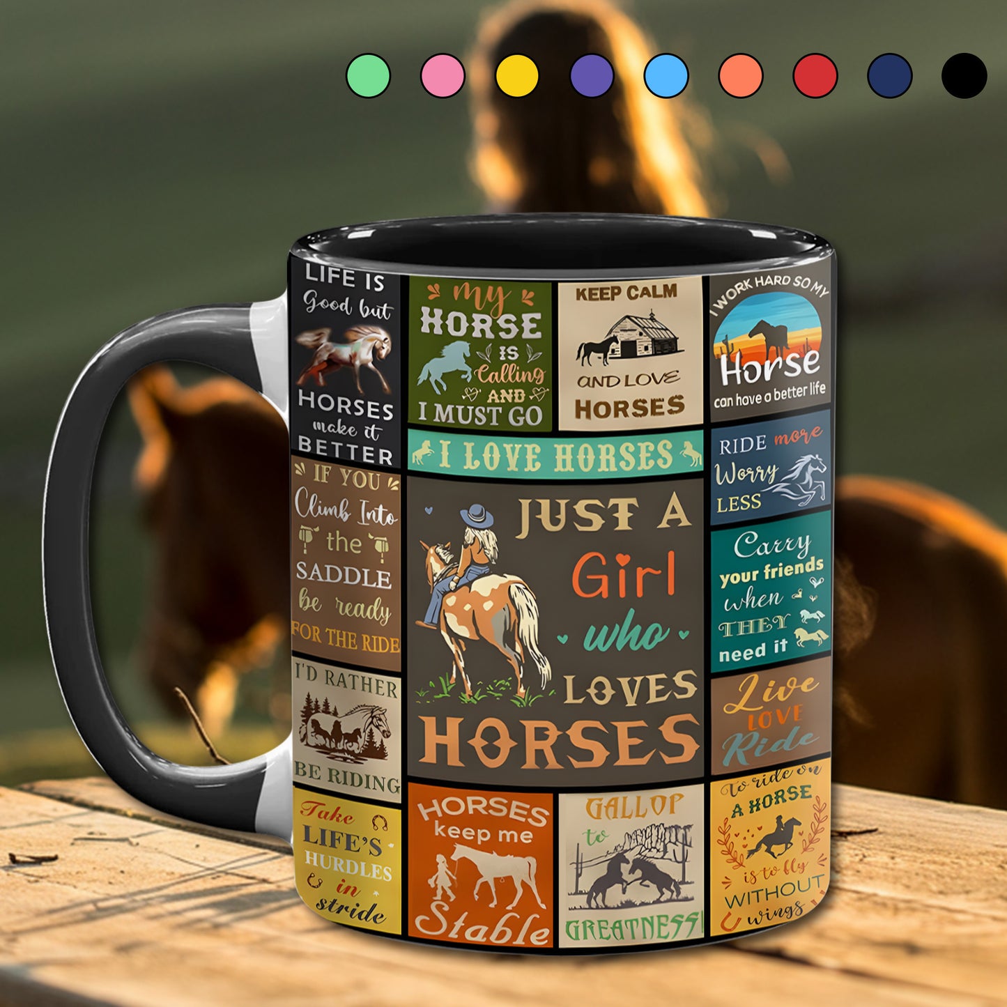 Just A Girl Who Loves Horses - Horse Accent Mug