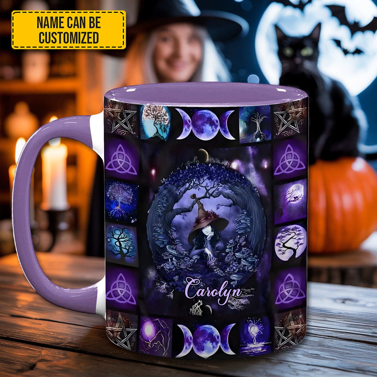 Witch & Moon - Personalized Witch Accent Mug
