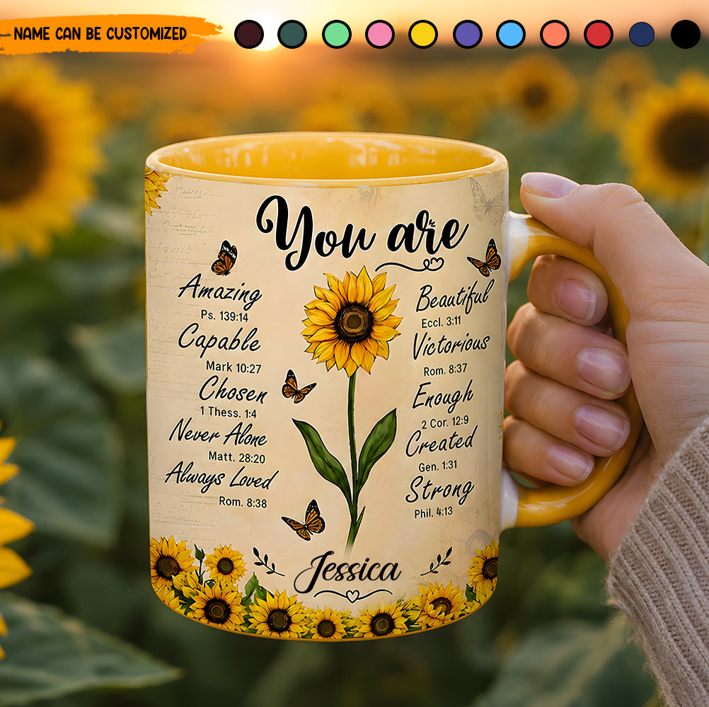 Personalized Sunflower Christian Accent Mug