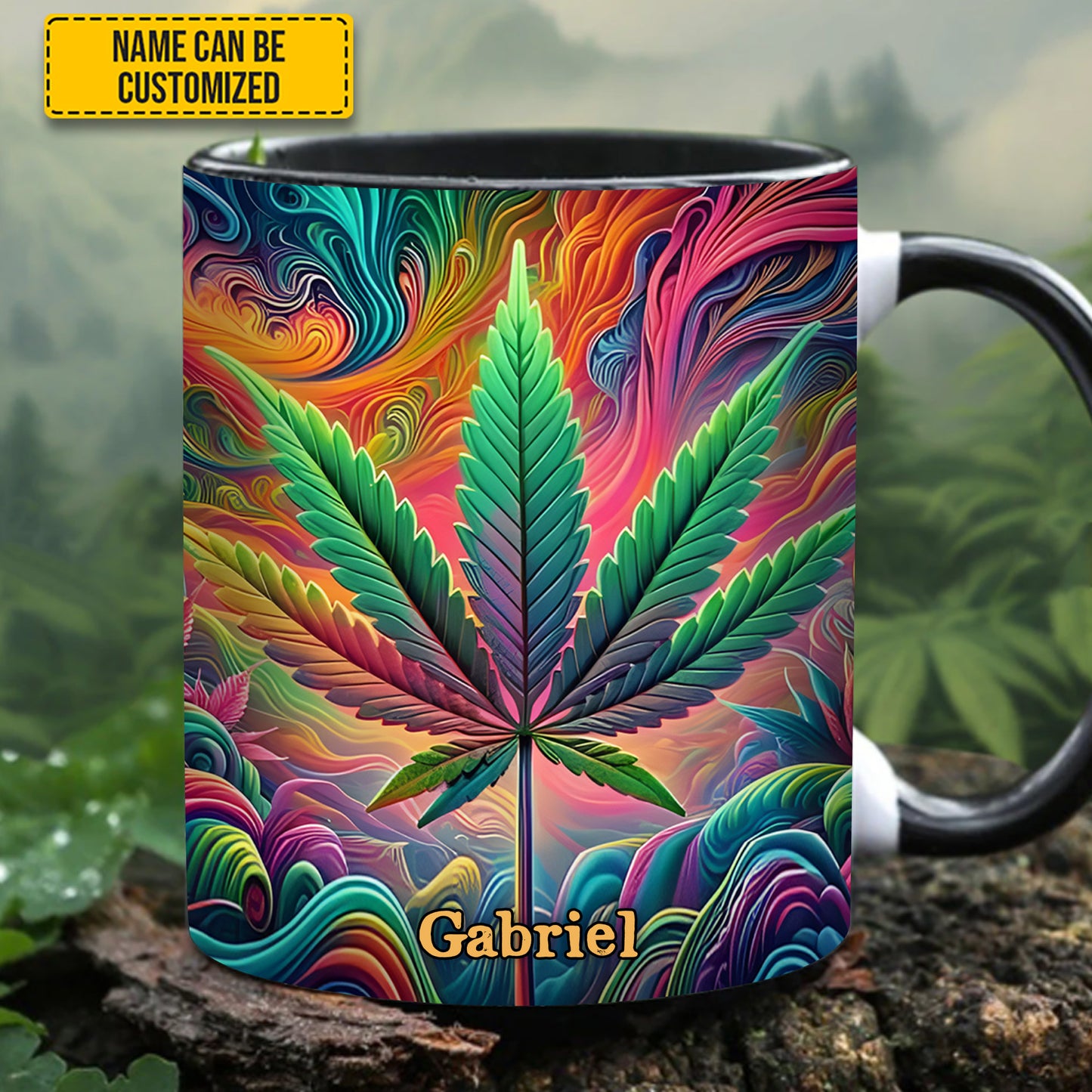 Personalized Colorful Weed Accent Mug