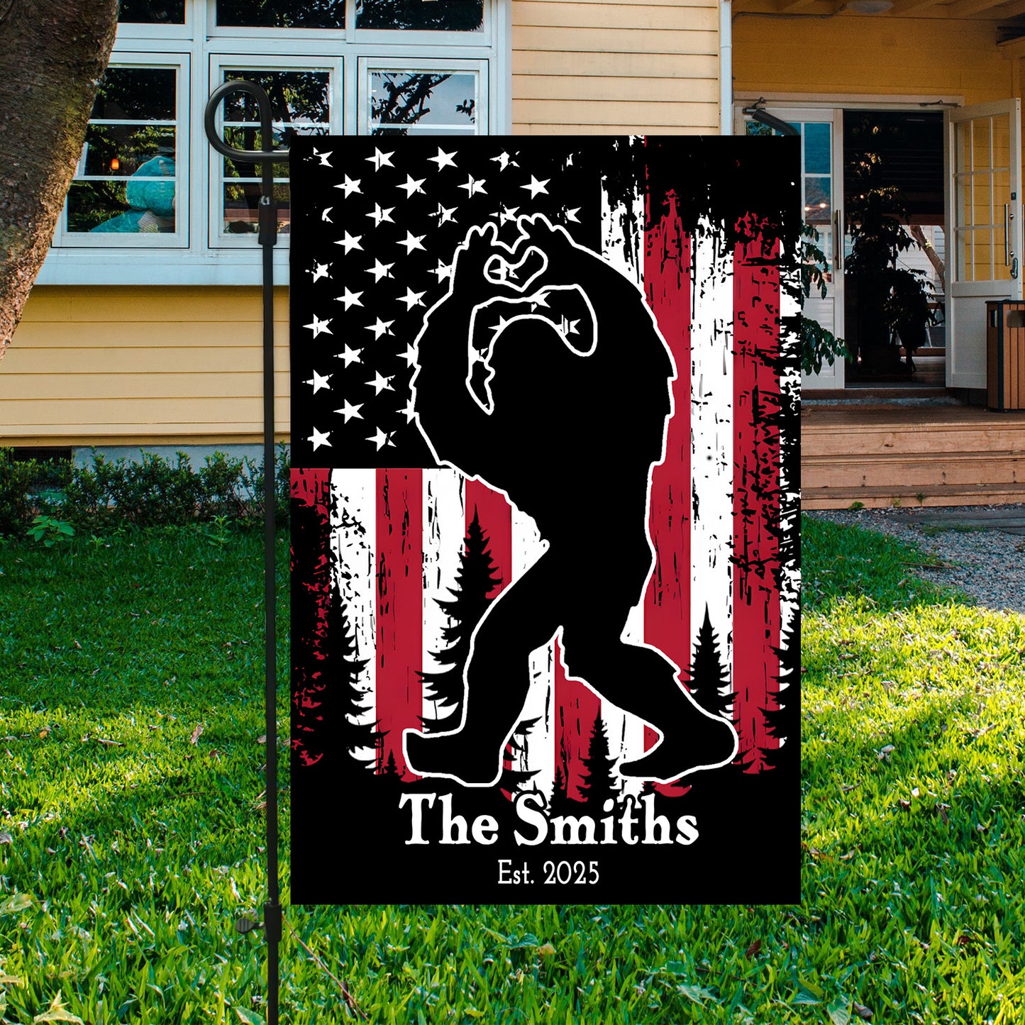 Personalized American Bigfoot Garden Flag, House Flag