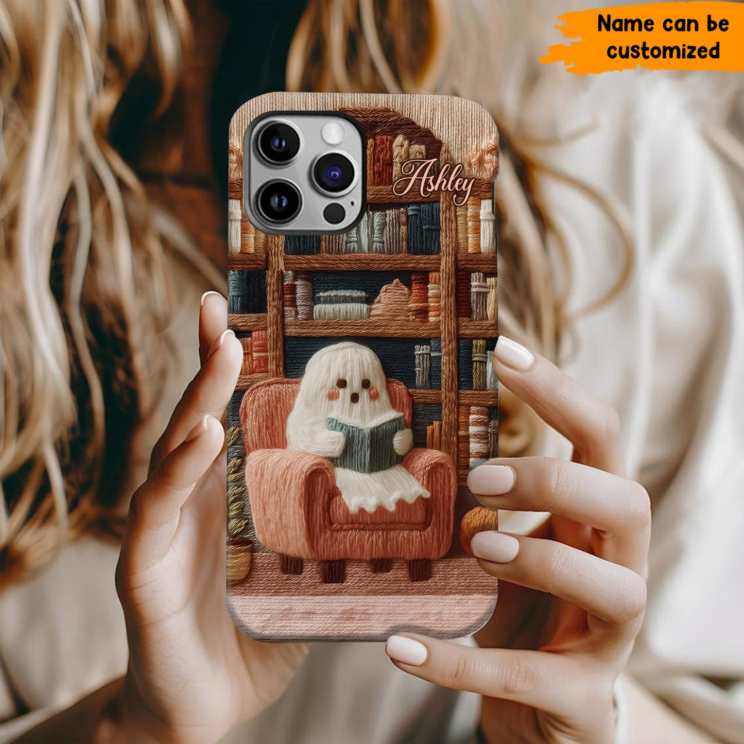 Cute Ghost Reader - Personalized Phone Case