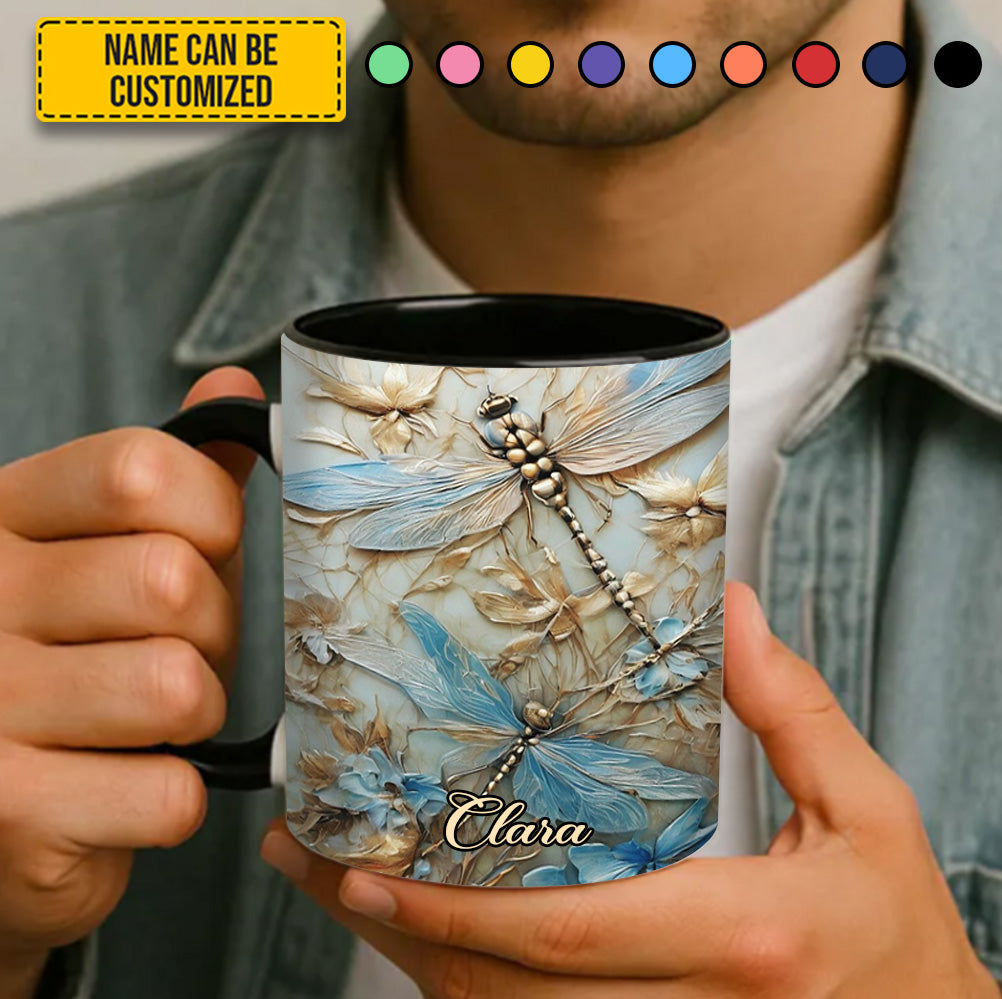 Dragonflies Accent Mug - Personalized Accent Mug
