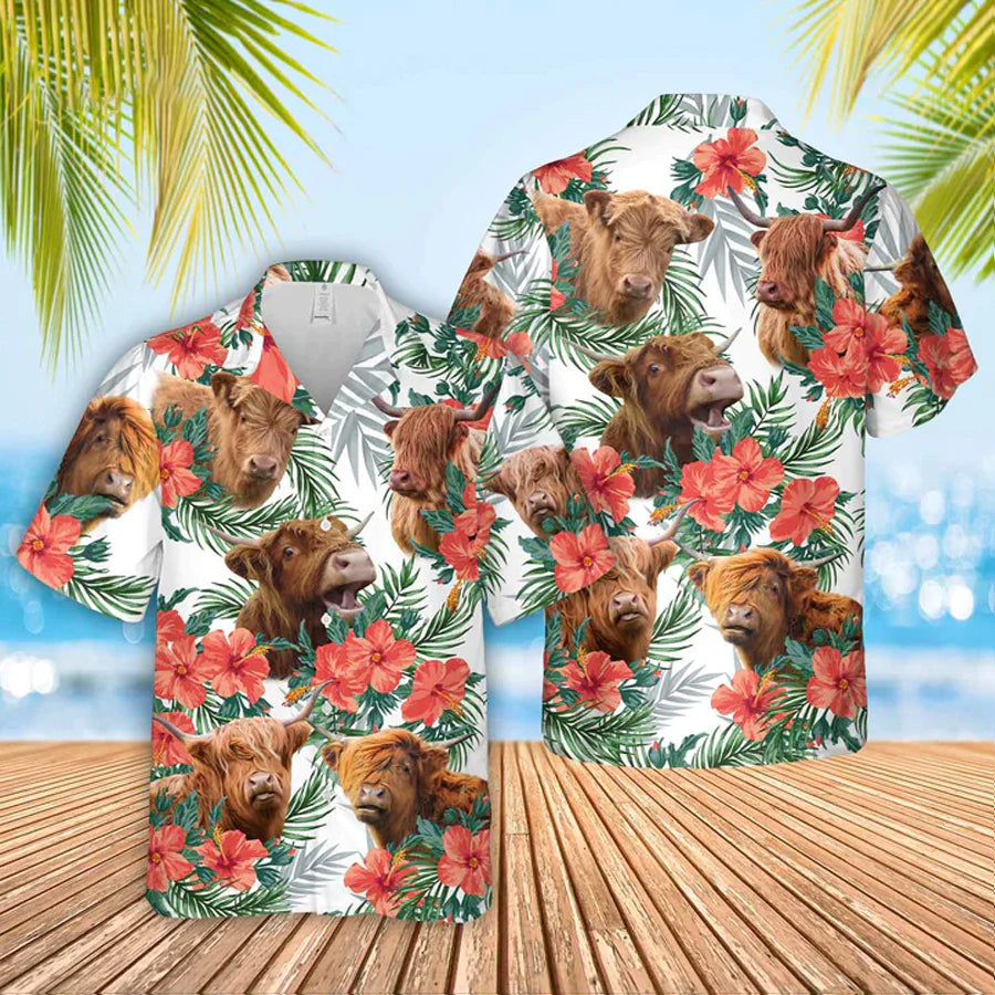 Highland Cow Lovers - Highland Cow Hawaiian Shirt