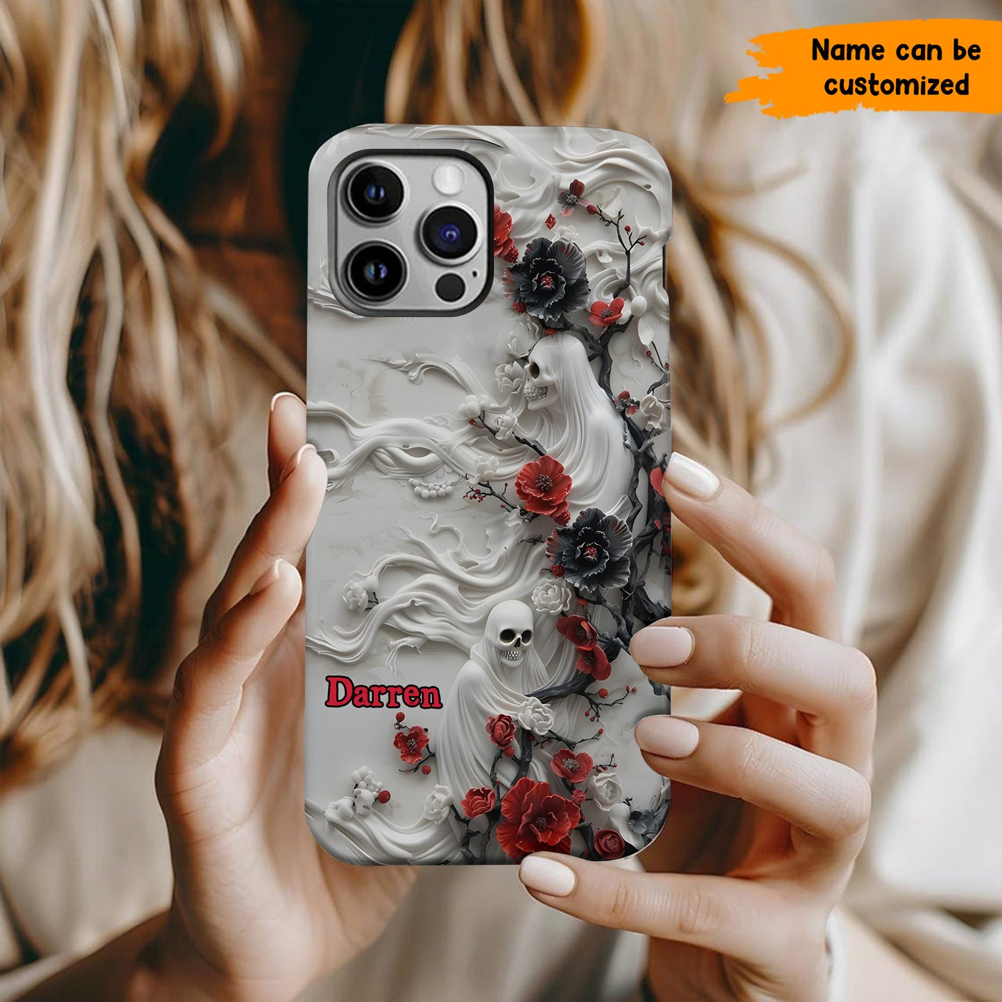 Personalized Floral Ghost Phone Case