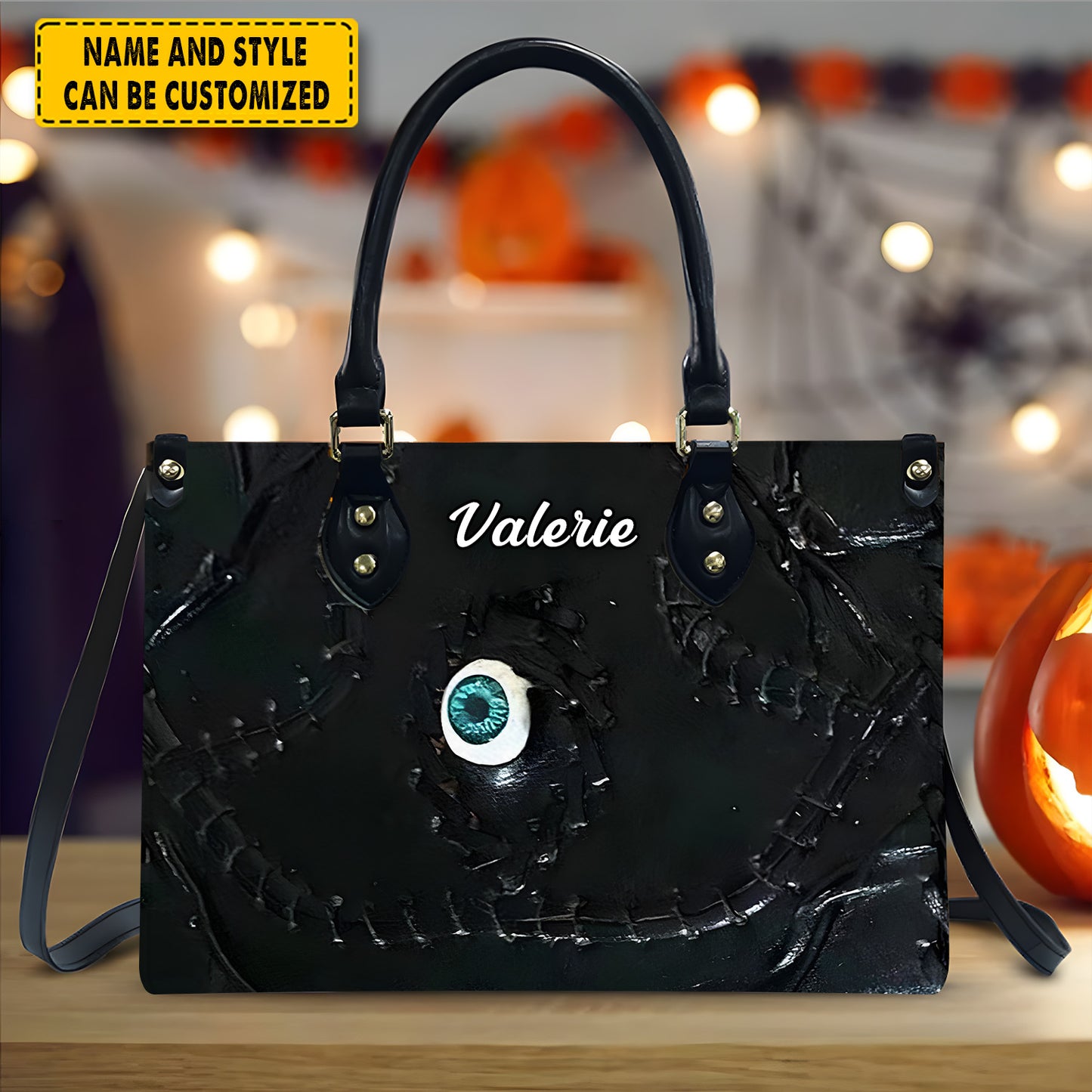 Halloween Book Of Spells Leather Handbag