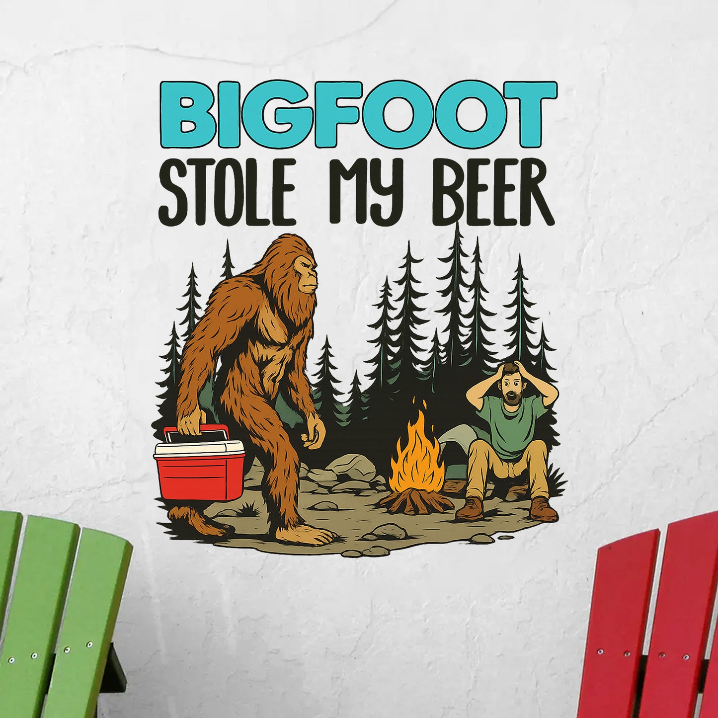 Bigfoot Stole My Beer - Funny Bigfoot Decal, Camper Decal, RV Decal, Happy Camper