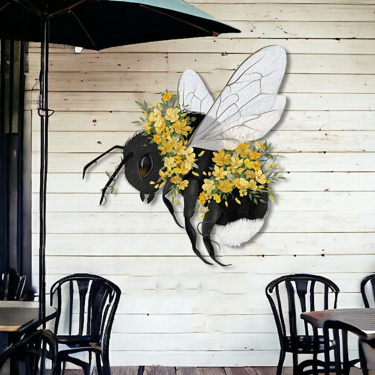 Beautiful Bee And Sunflower Metal Sign - Perfect Gift For Home