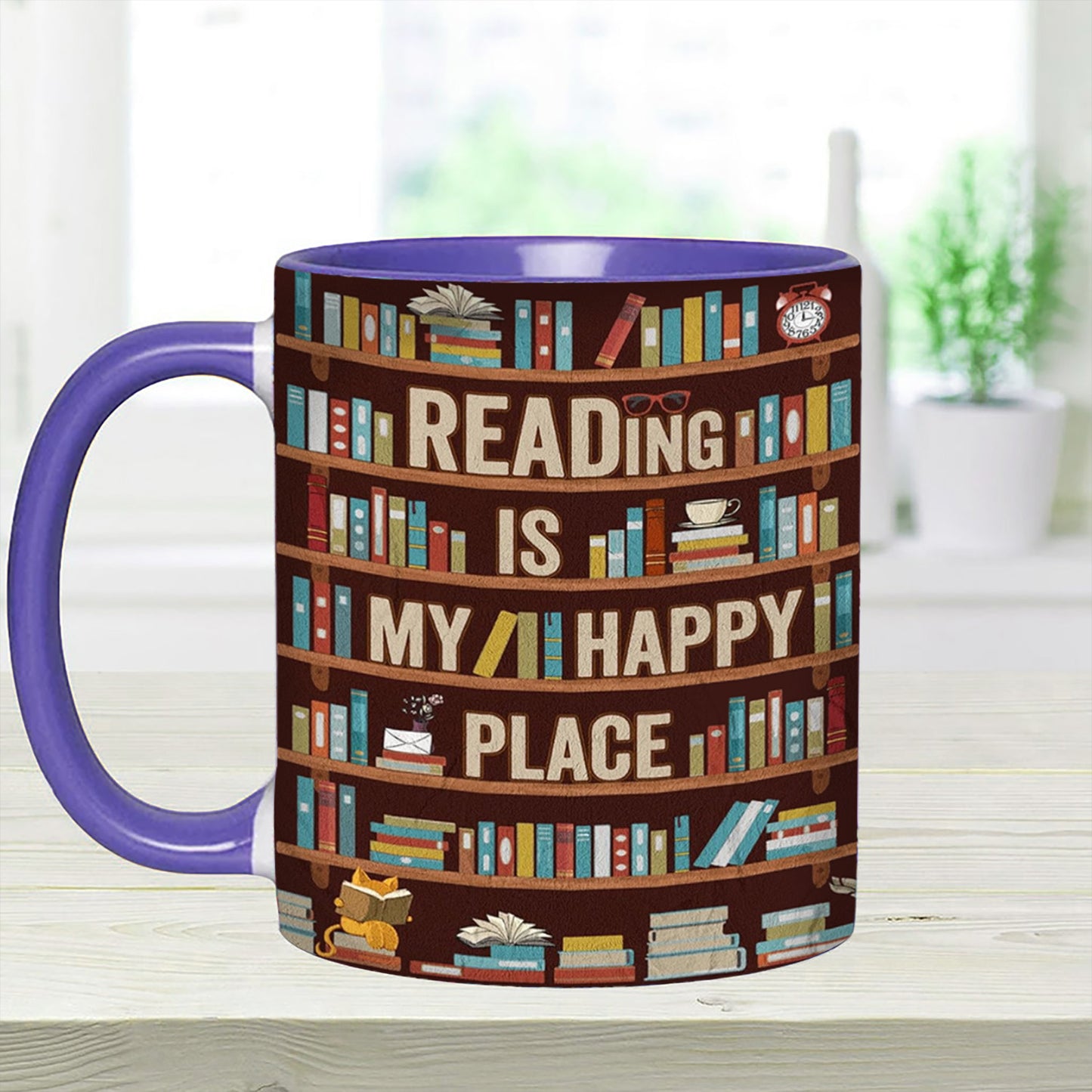 Reading Is My happy Place - Book Accent Mug