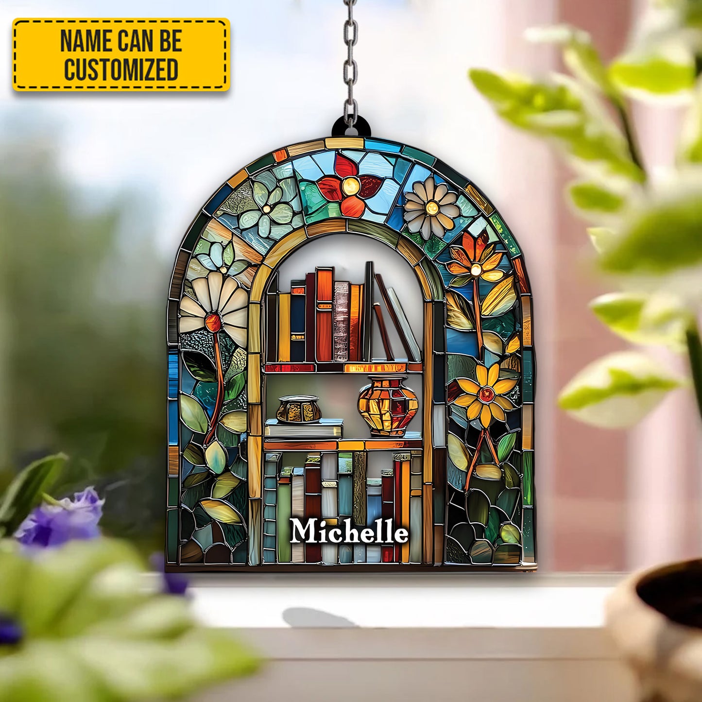 Personalized Bookshelf Collection Acrylic Window Hanging